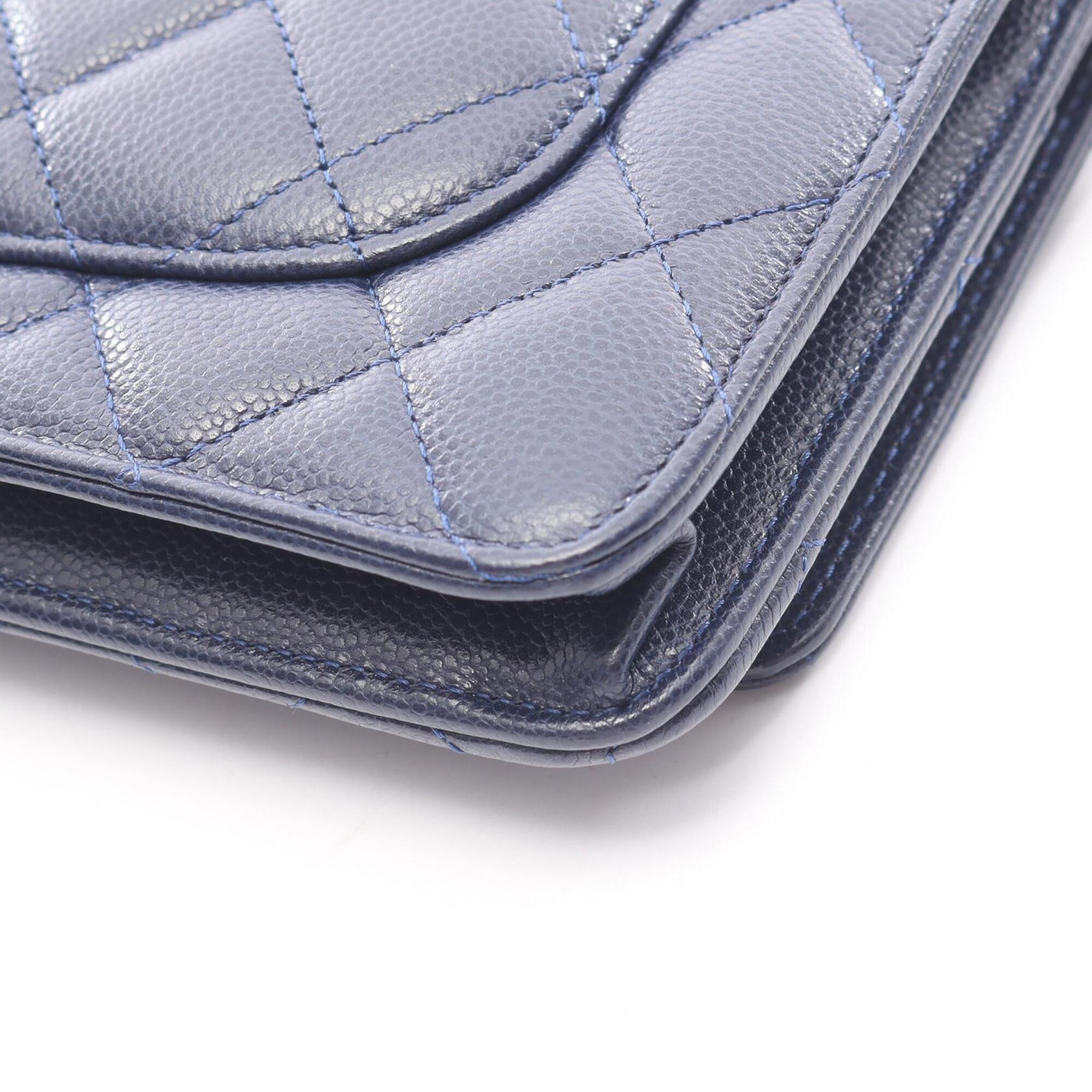 Chanel Navy Grained Calfskin Handbag Shoulder Bag