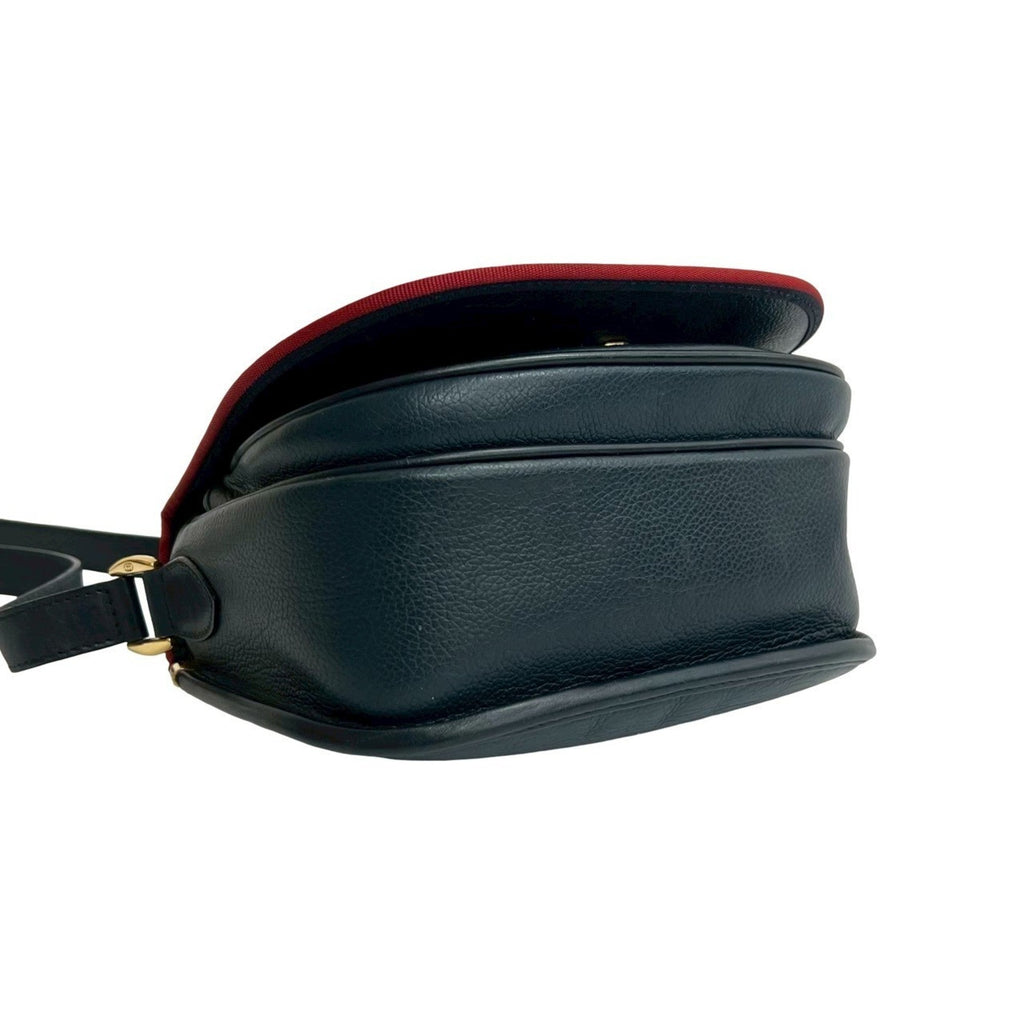 Gucci Navy Red Color Leather Pochette Shoulder Bag (Pre-Owned)