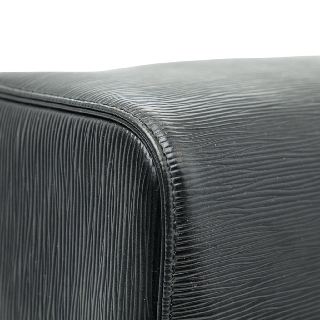 Louis Vuitton Black Noir Leather Boston Bag Handbag