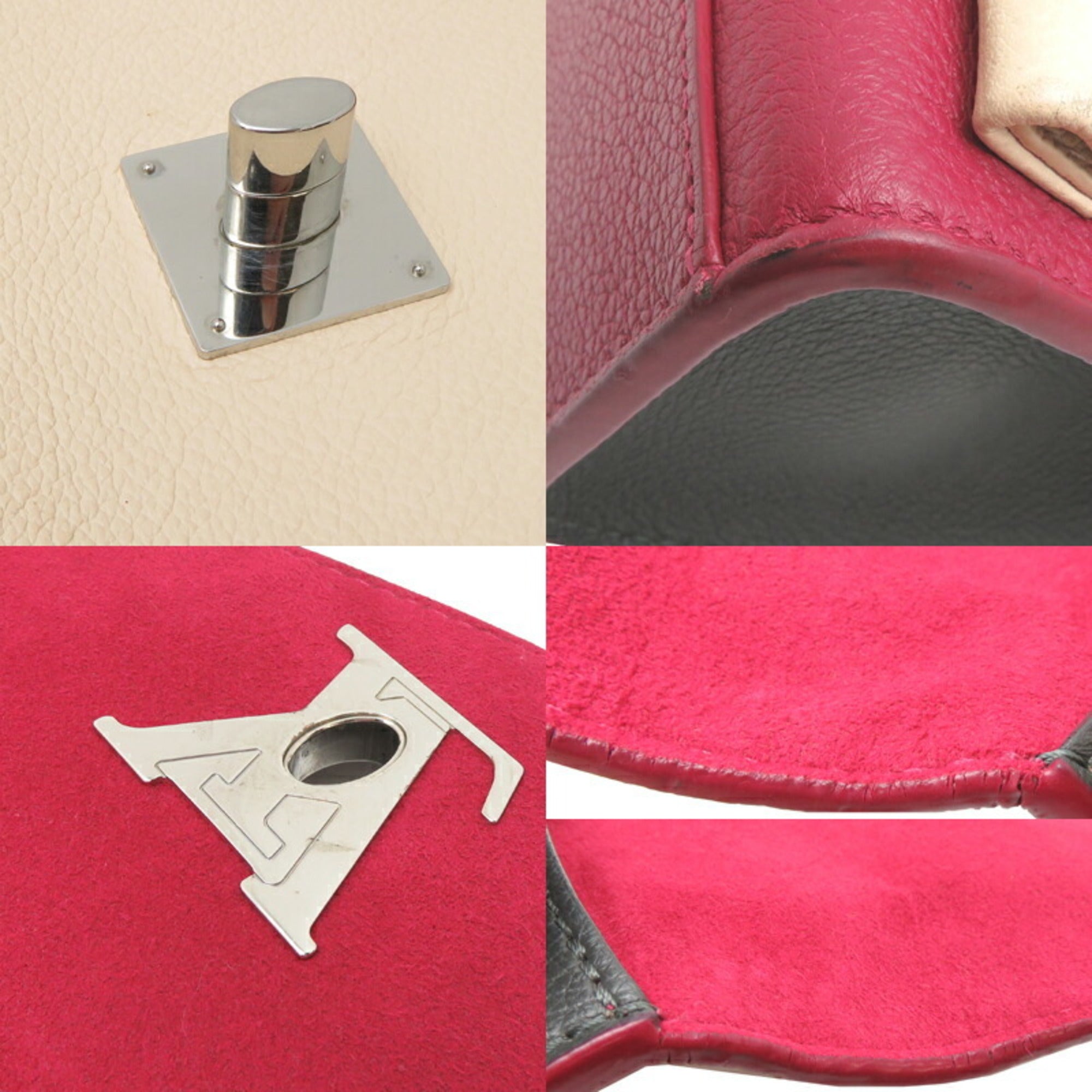 Louis Vuitton Bordeaux Ivory Leather Shoulder Bag