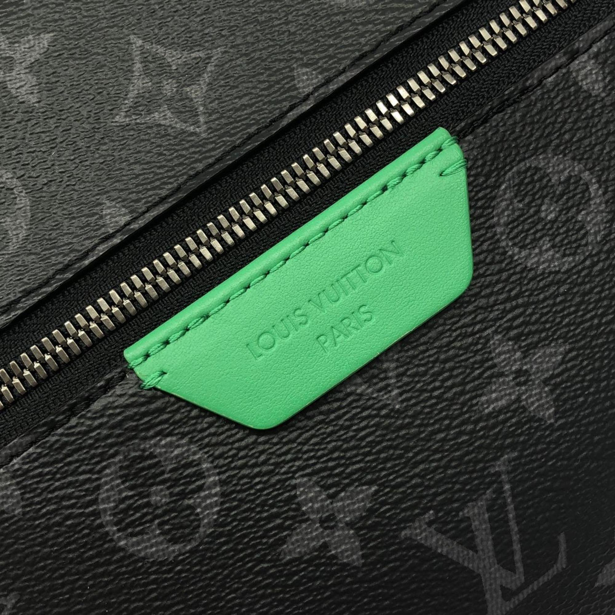 Louis Vuitton Black Green Coated Canvas Backpack