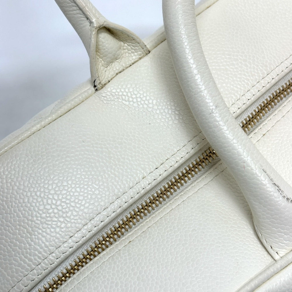 Chanel White Leather Handbag