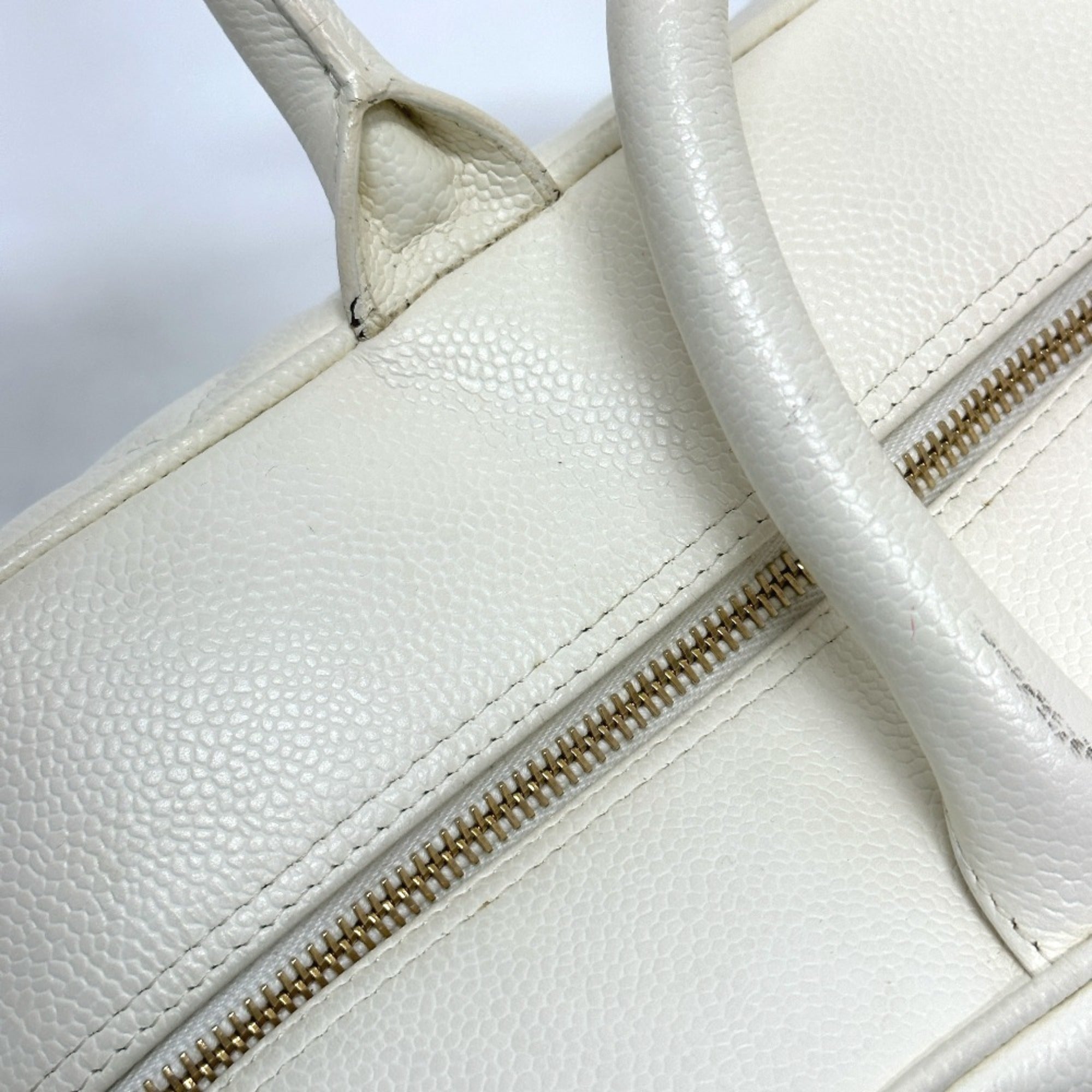 Chanel White Leather Handbag