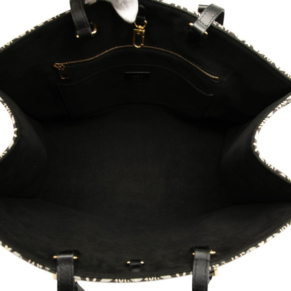 Louis Vuitton Black White Canvas Leather Handbag Tote Bag