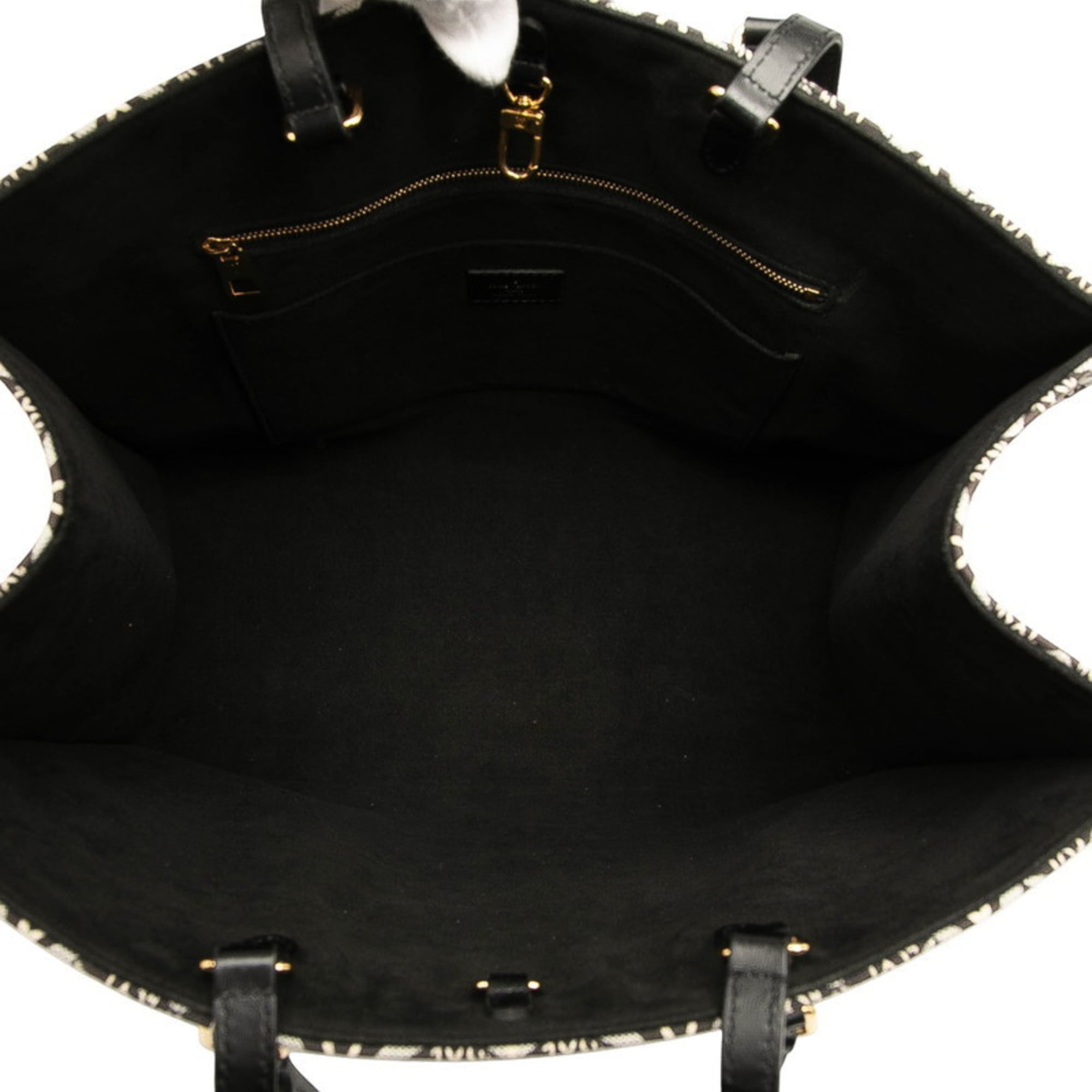 Louis Vuitton Black White Canvas Leather Handbag Tote Bag