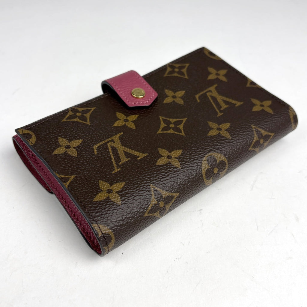 Louis Vuitton Brown Grape Pink Monogram Wallet (Tri-Fold)