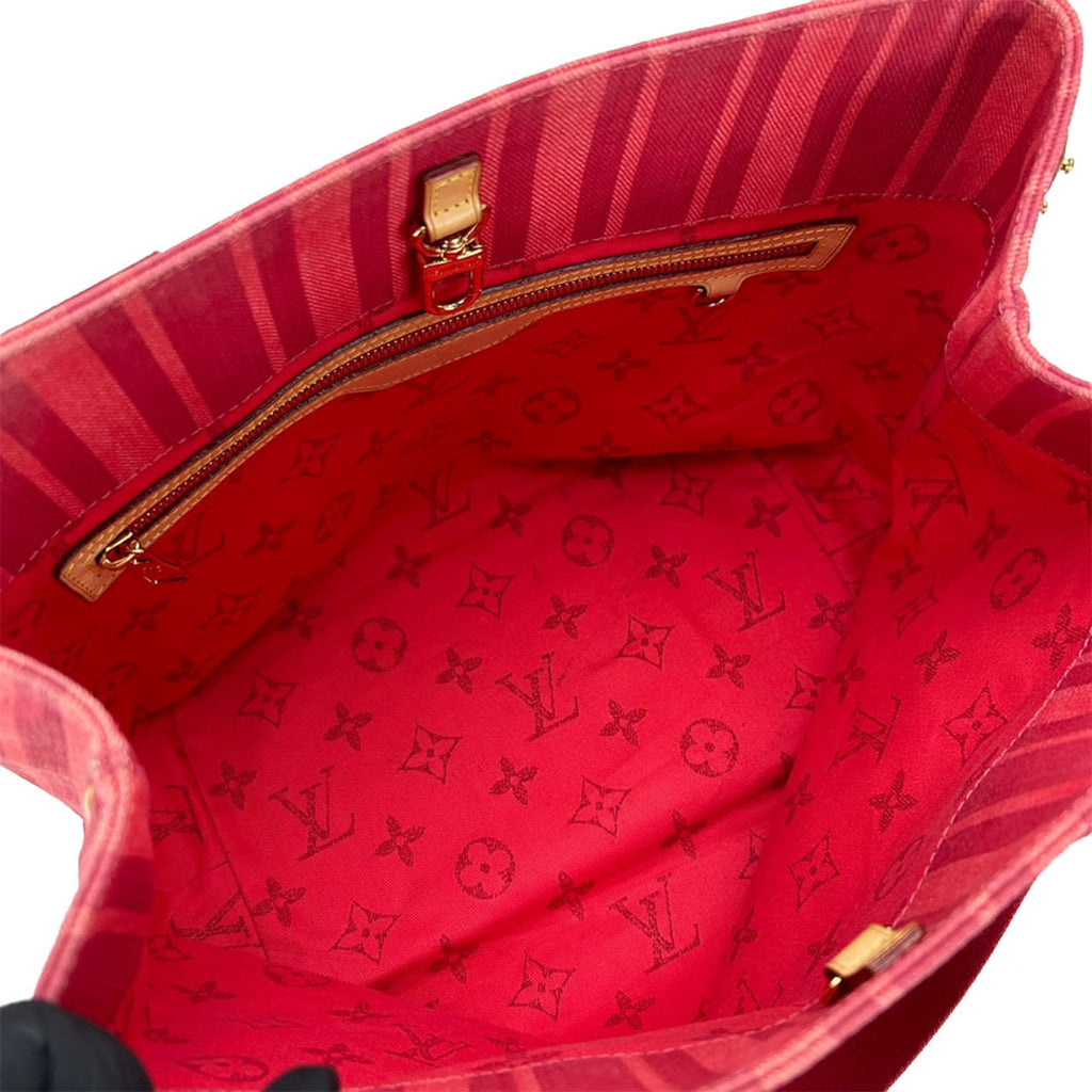 Louis Vuitton Red Color Canvas Tote Bag