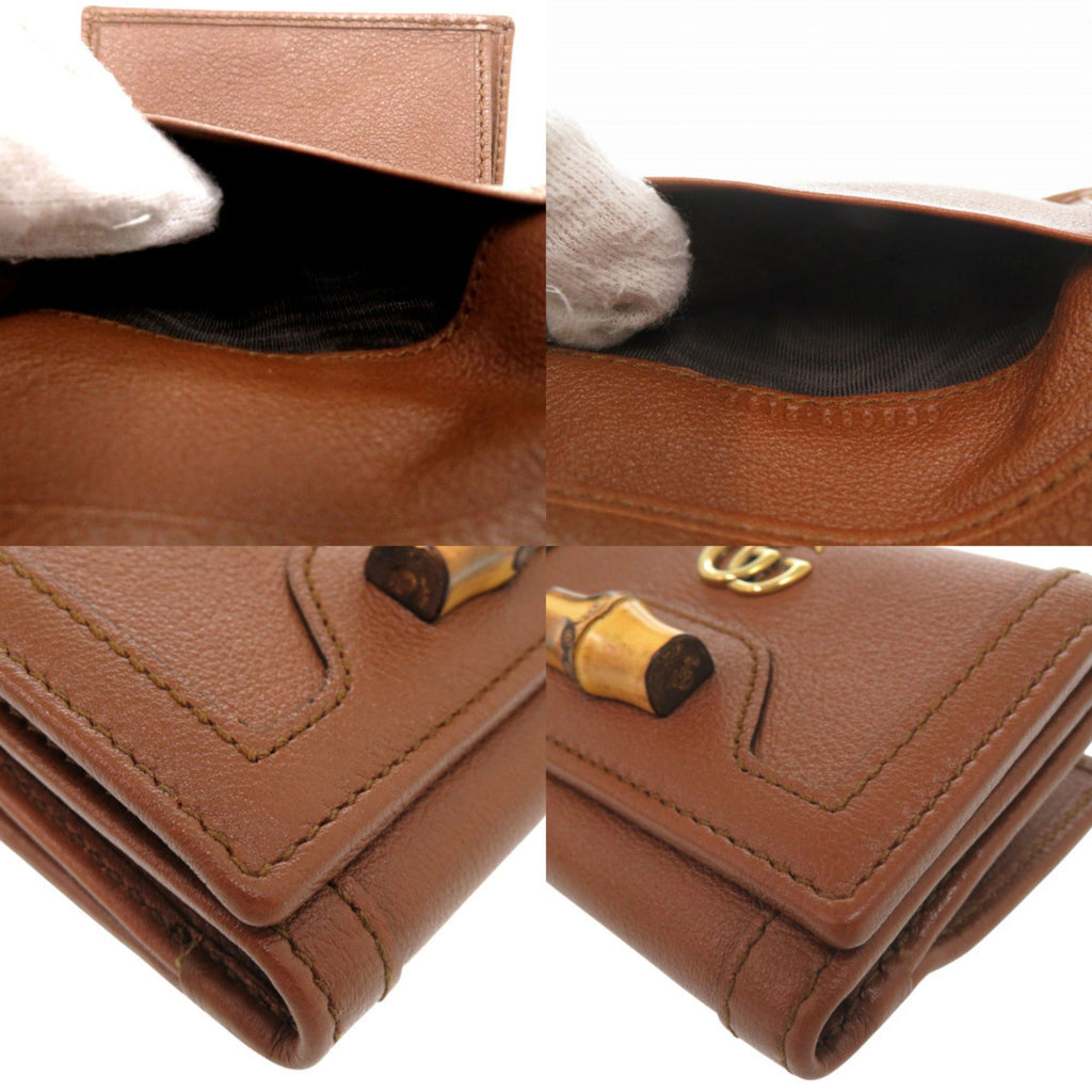 Gucci Brown Leather Wallet (Tri-Fold) (Pre-Owned)
