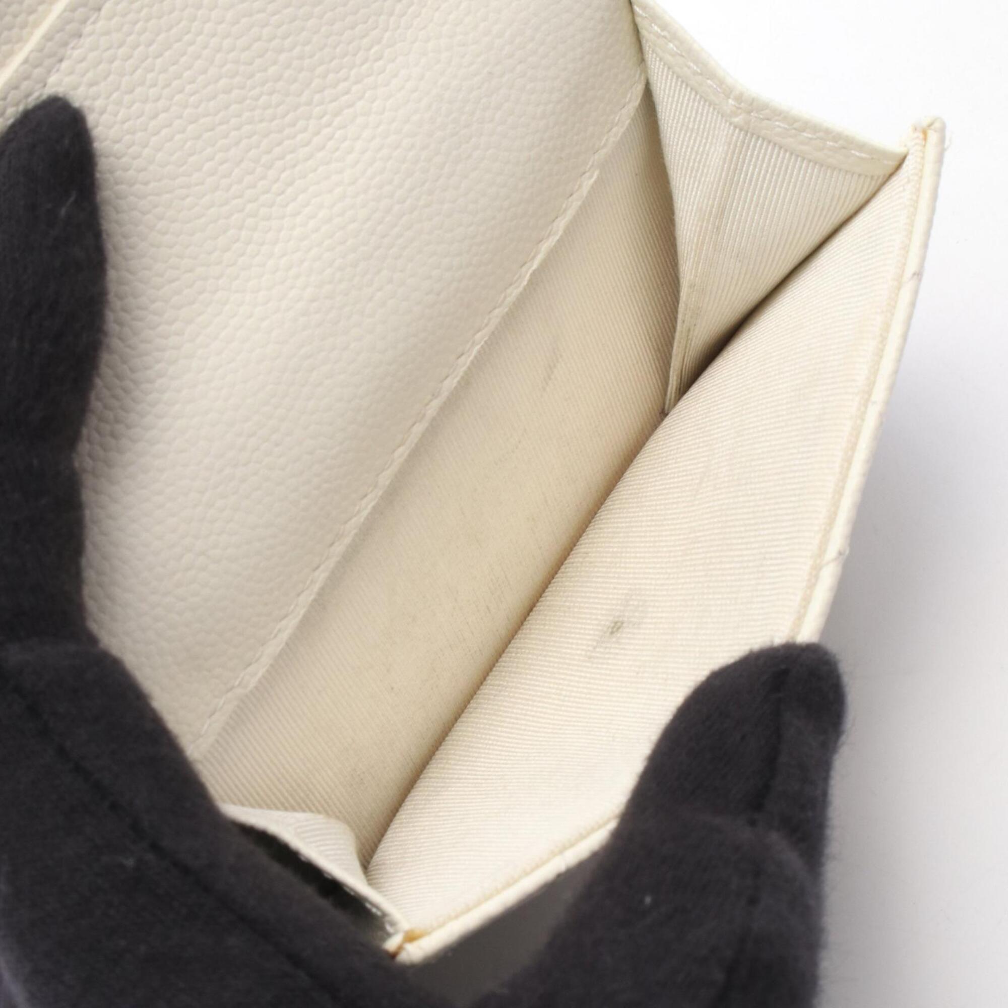 Chanel White Grained Calfskin Wallet (Tri-Fold)
