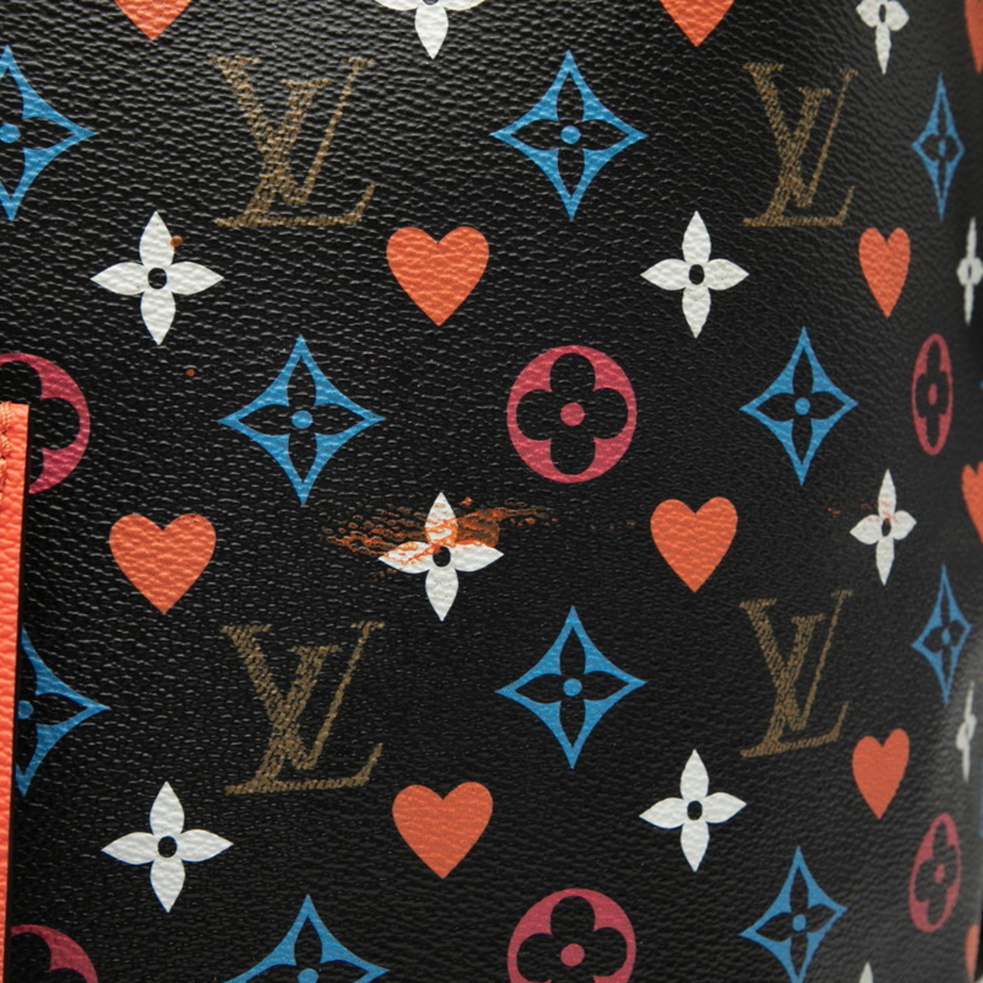 Louis Vuitton Black Multi-Color Pvc Leather Pouch Shoulder Bag Tote Bag