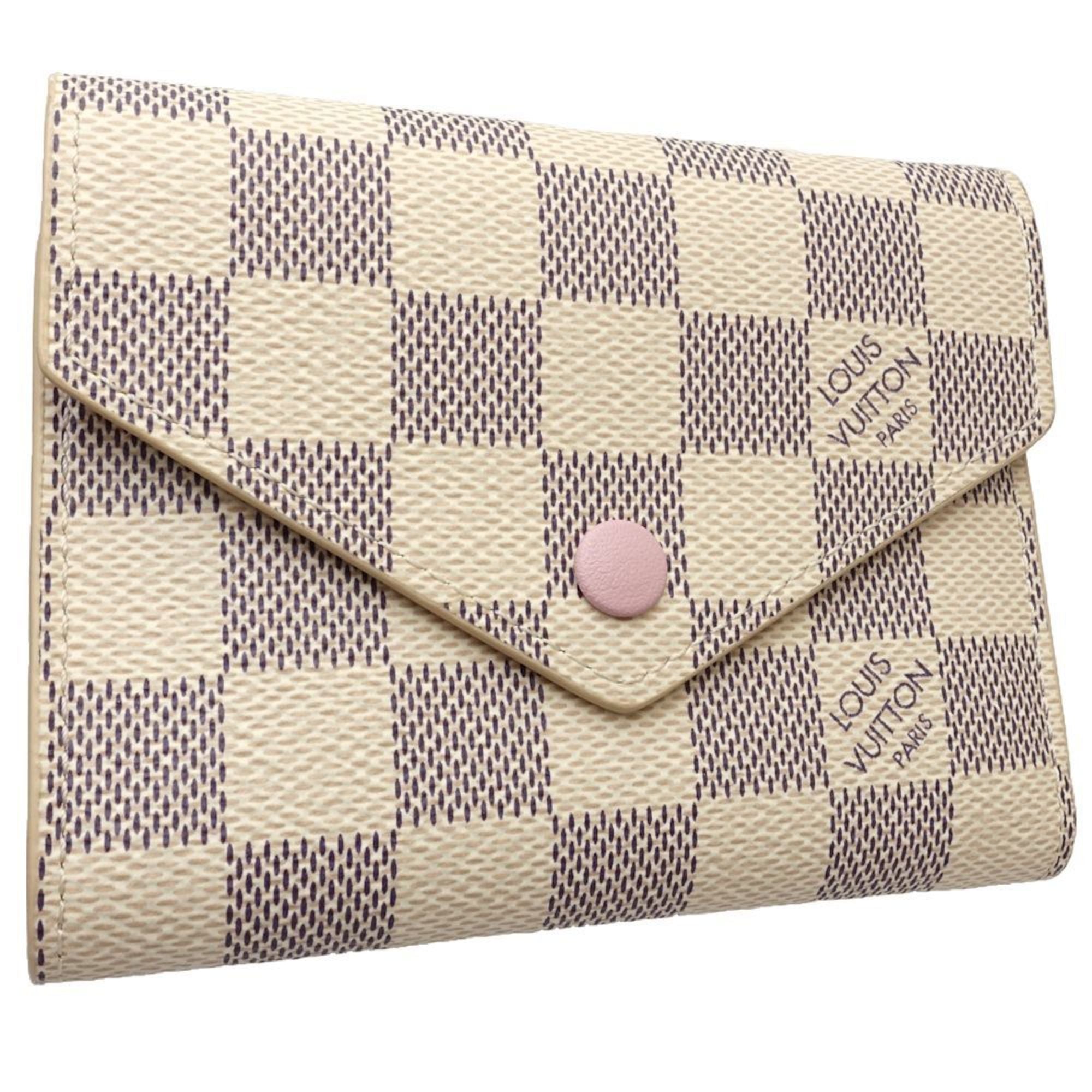 Louis Vuitton Damier Azur Rose Ballerine White Damier Azur Wallet (Tri-Fold)