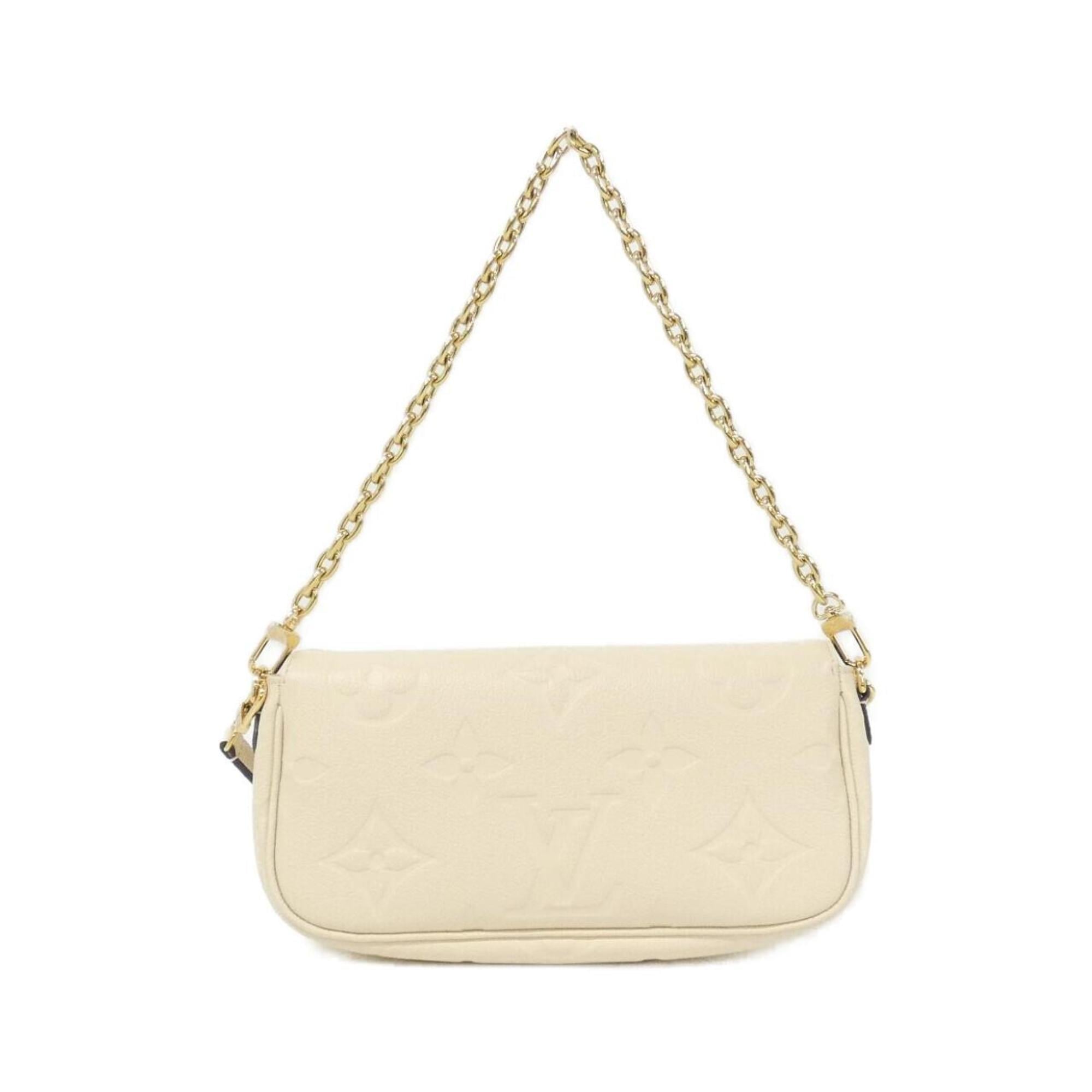 Louis Vuitton Cream Leather Shoulder Bag