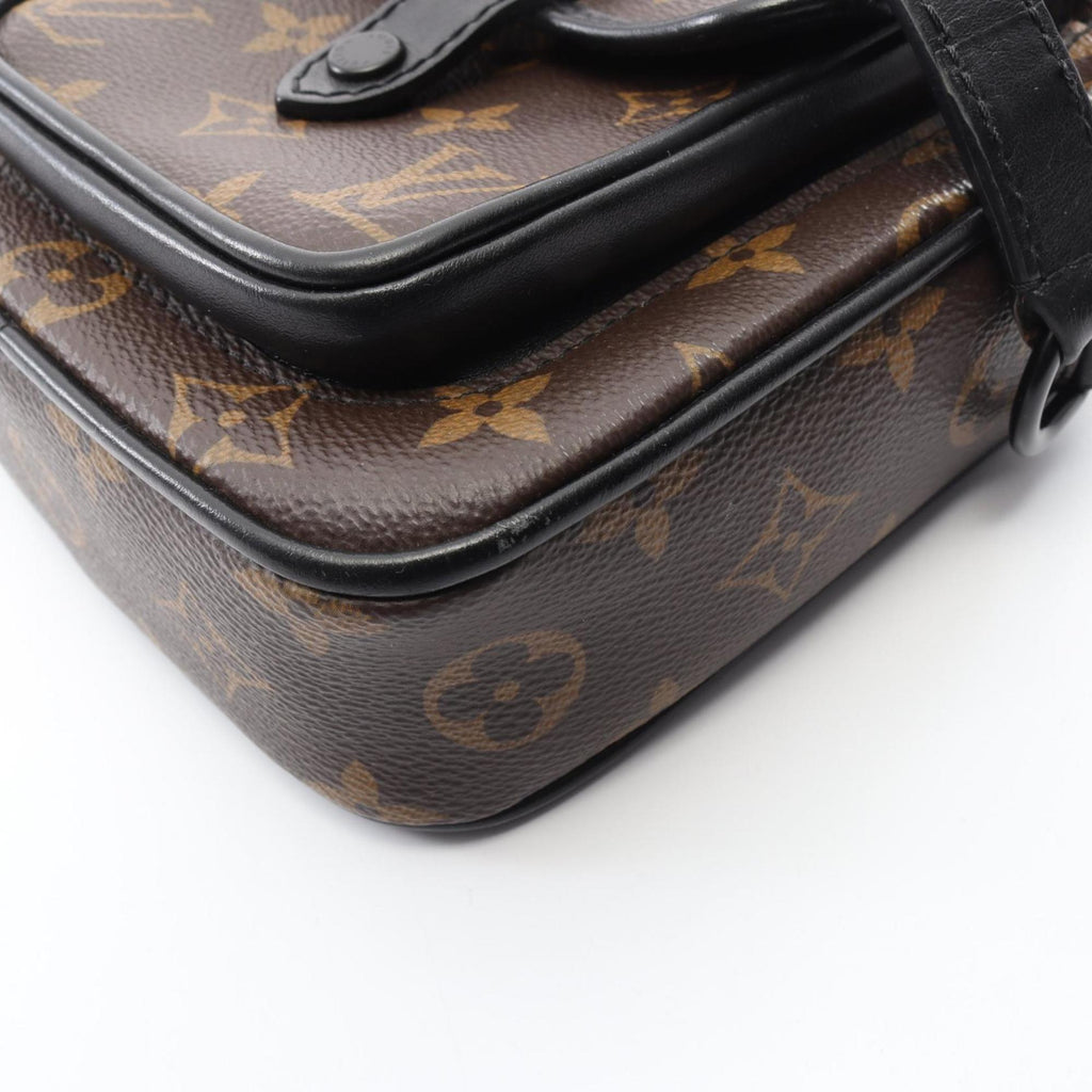 Louis Vuitton Black Brown Monogram Macassar Coated Canvas Leather Handbag Shoulder Bag