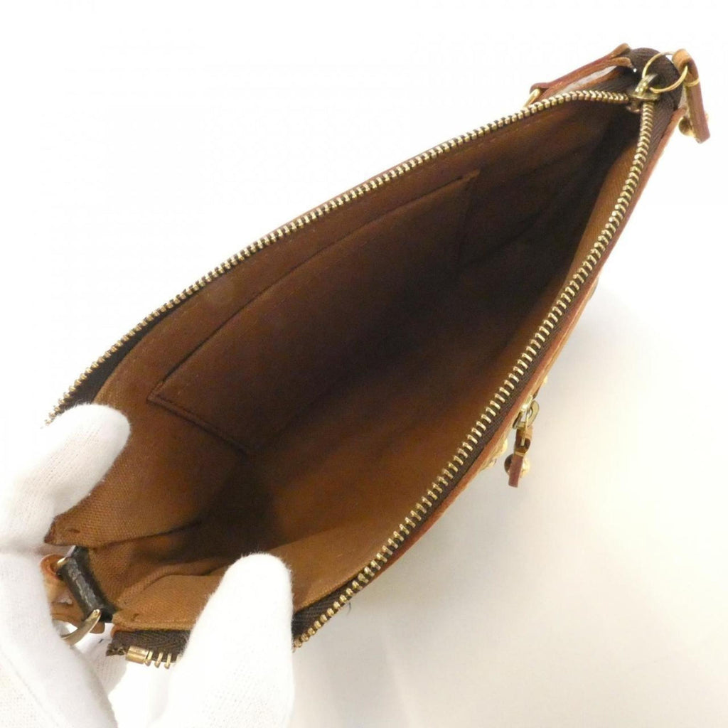 Louis Vuitton Marron Coated Canvas Pochette Pouch
