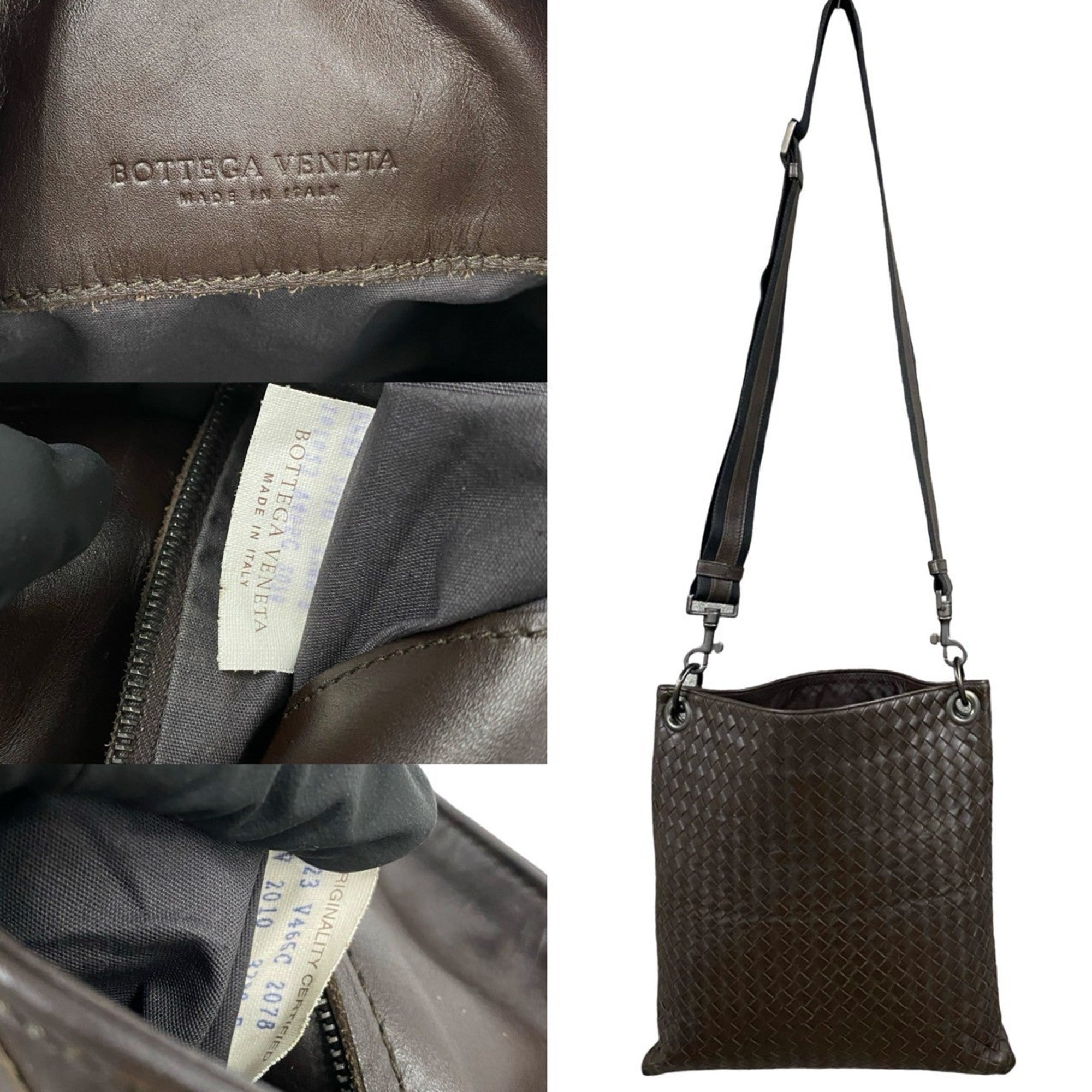 Bottega Veneta Brown Leather Pochette Shoulder Bag