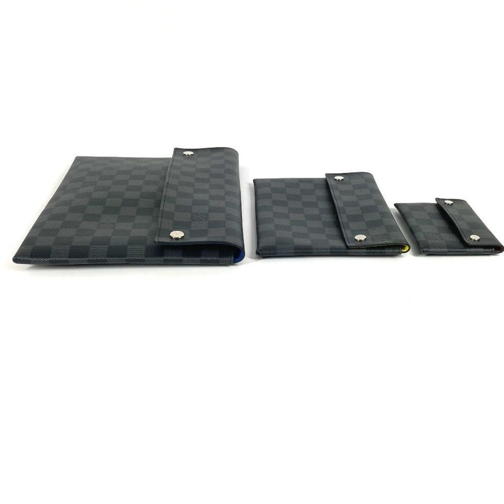 Louis Vuitton Black Blue Damier Graphite Clutch Bag Pouch