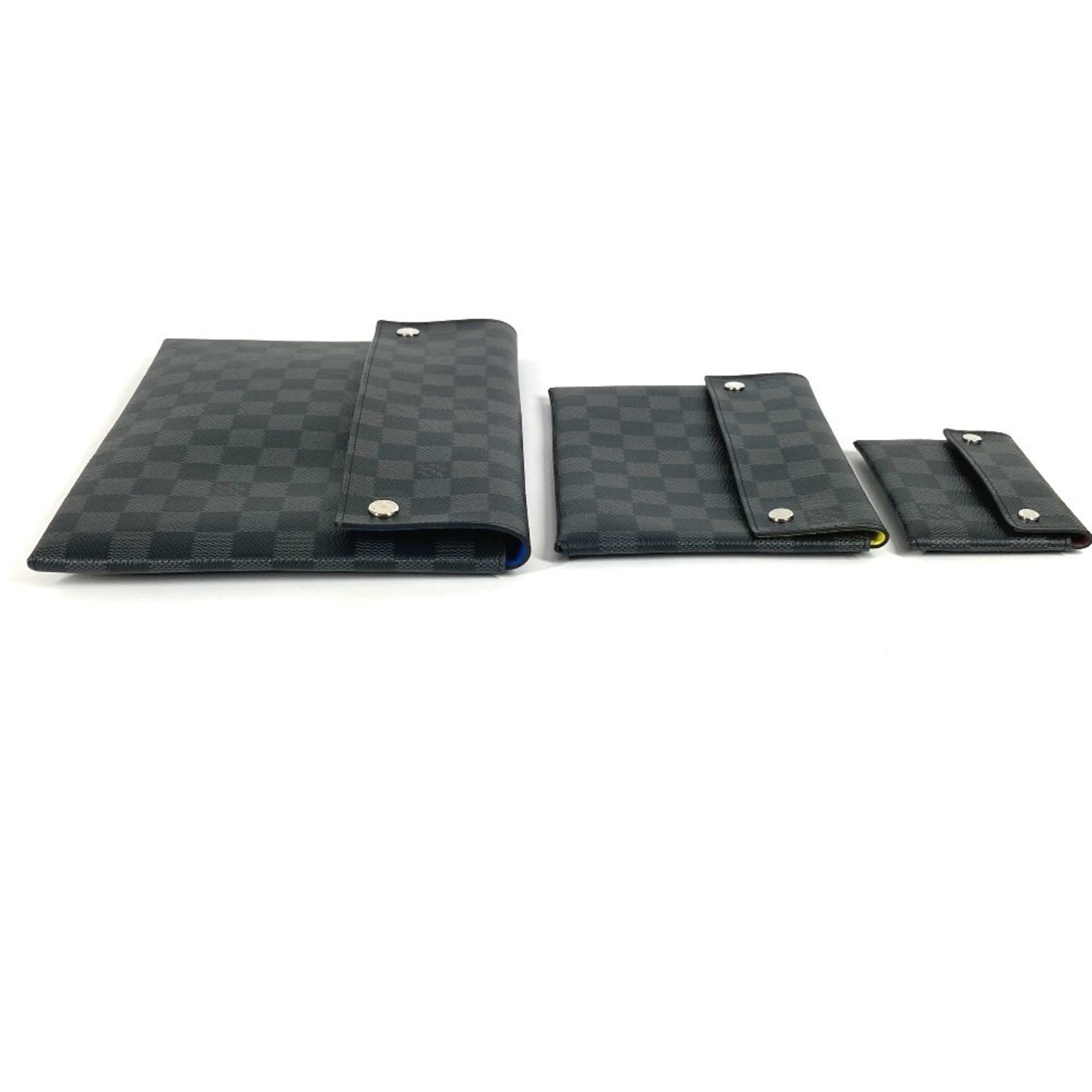 Louis Vuitton Black Blue Damier Graphite Clutch Bag Pouch