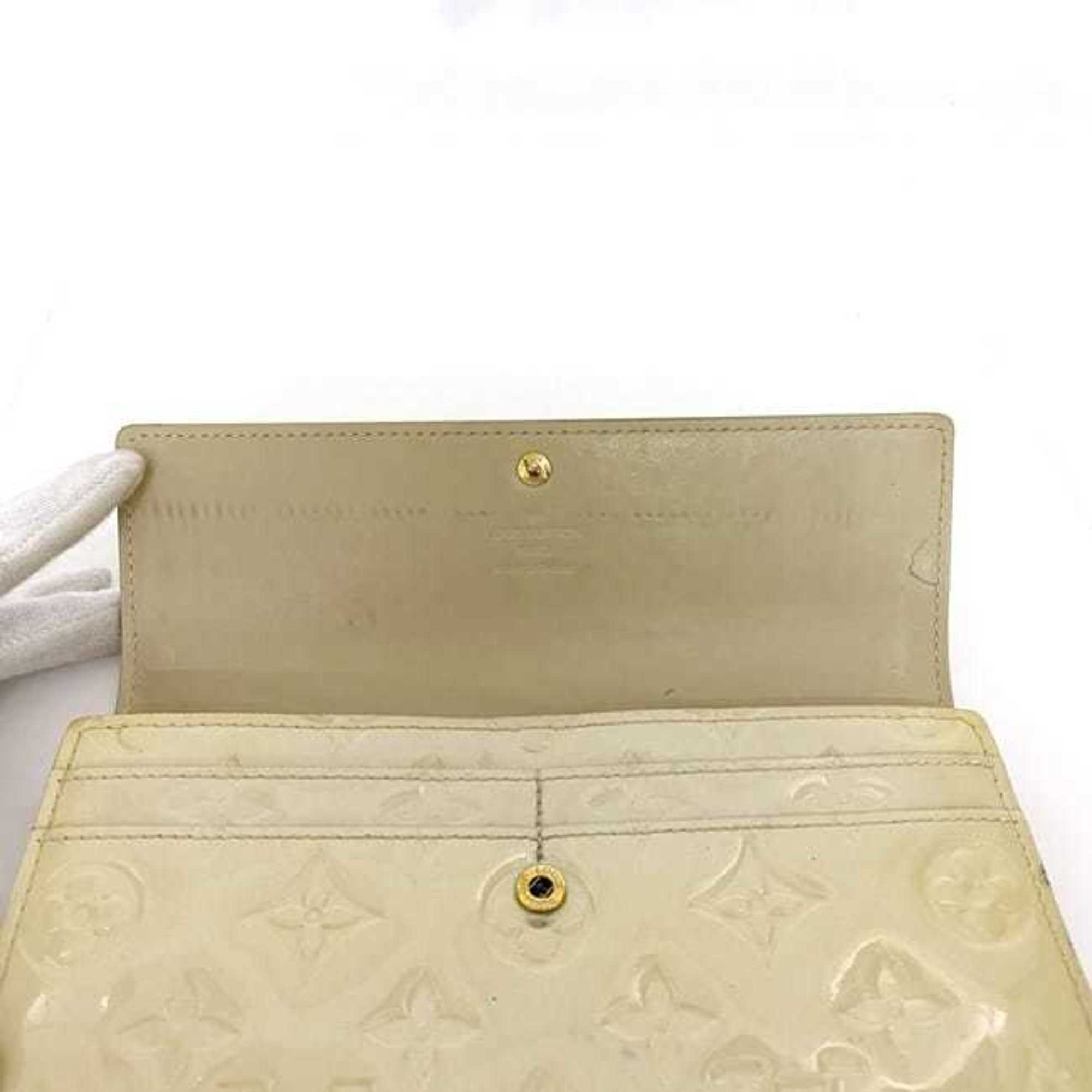 Louis Vuitton Beige Blanc Corail Vernis Leather Long Wallet