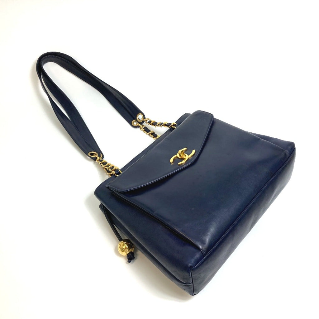 Chanel Navy Leather Shoulder Bag