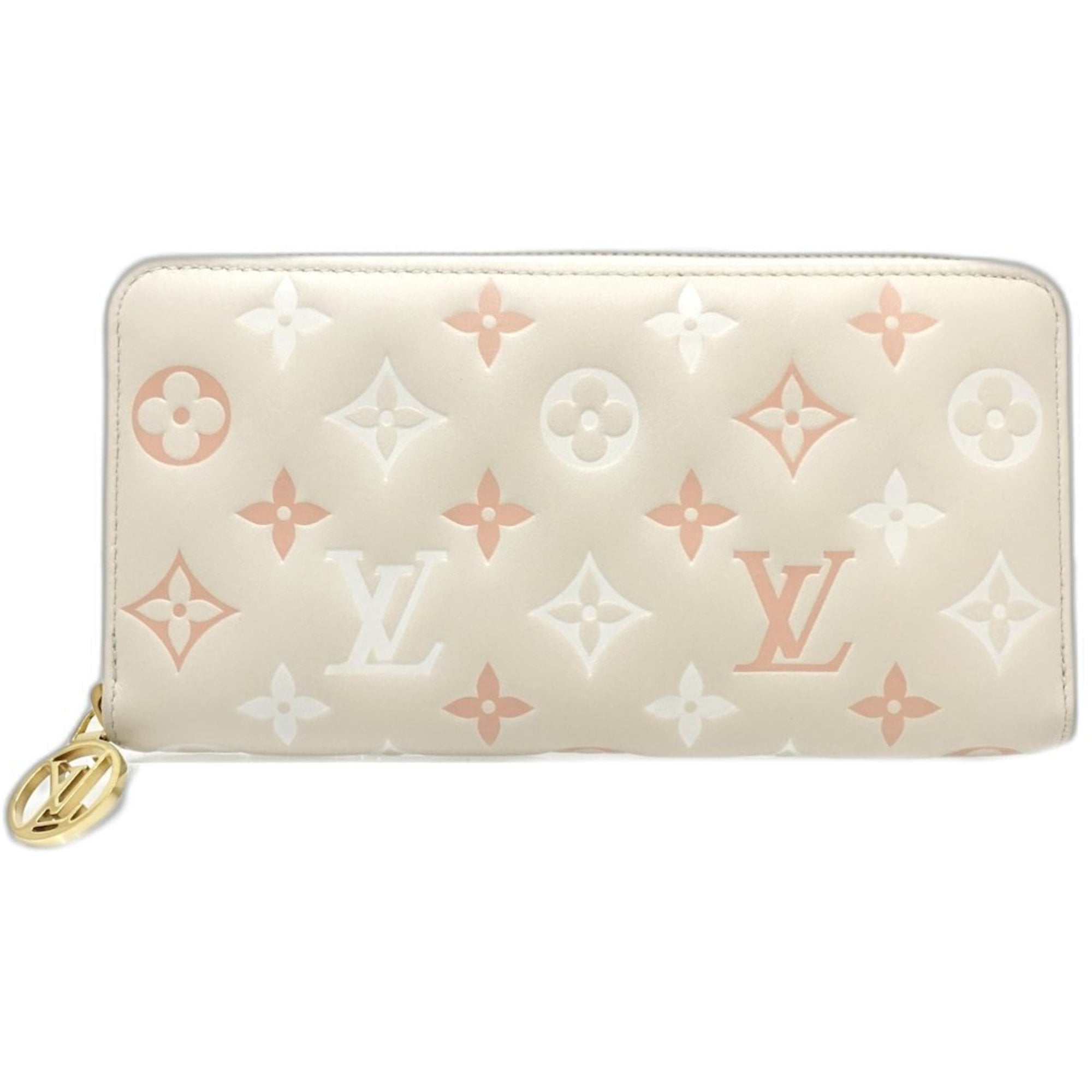 Louis Vuitton Cream Leather Long Wallet