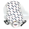 Fendi Navy Red Color White Nylon Backpack