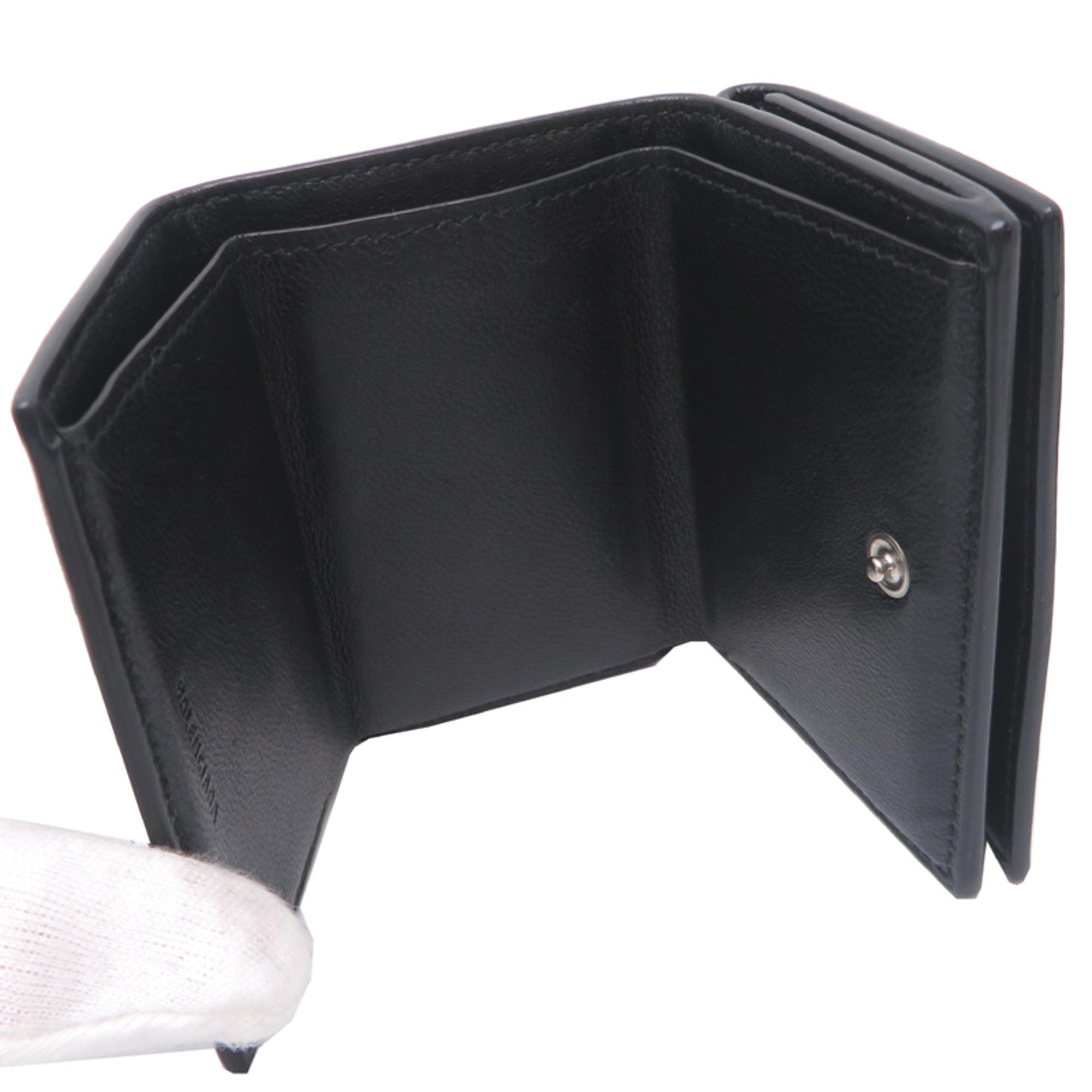 Balenciaga Black Leather Wallet (Tri-Fold)