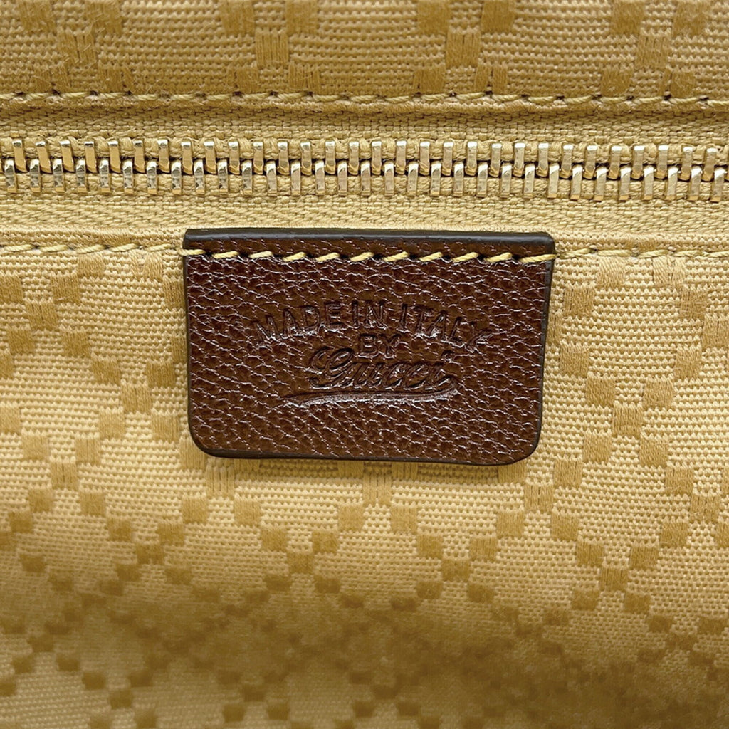 Gucci Brown Gg Canvas Leather Handbag Shoulder Bag (Pre-Owned)