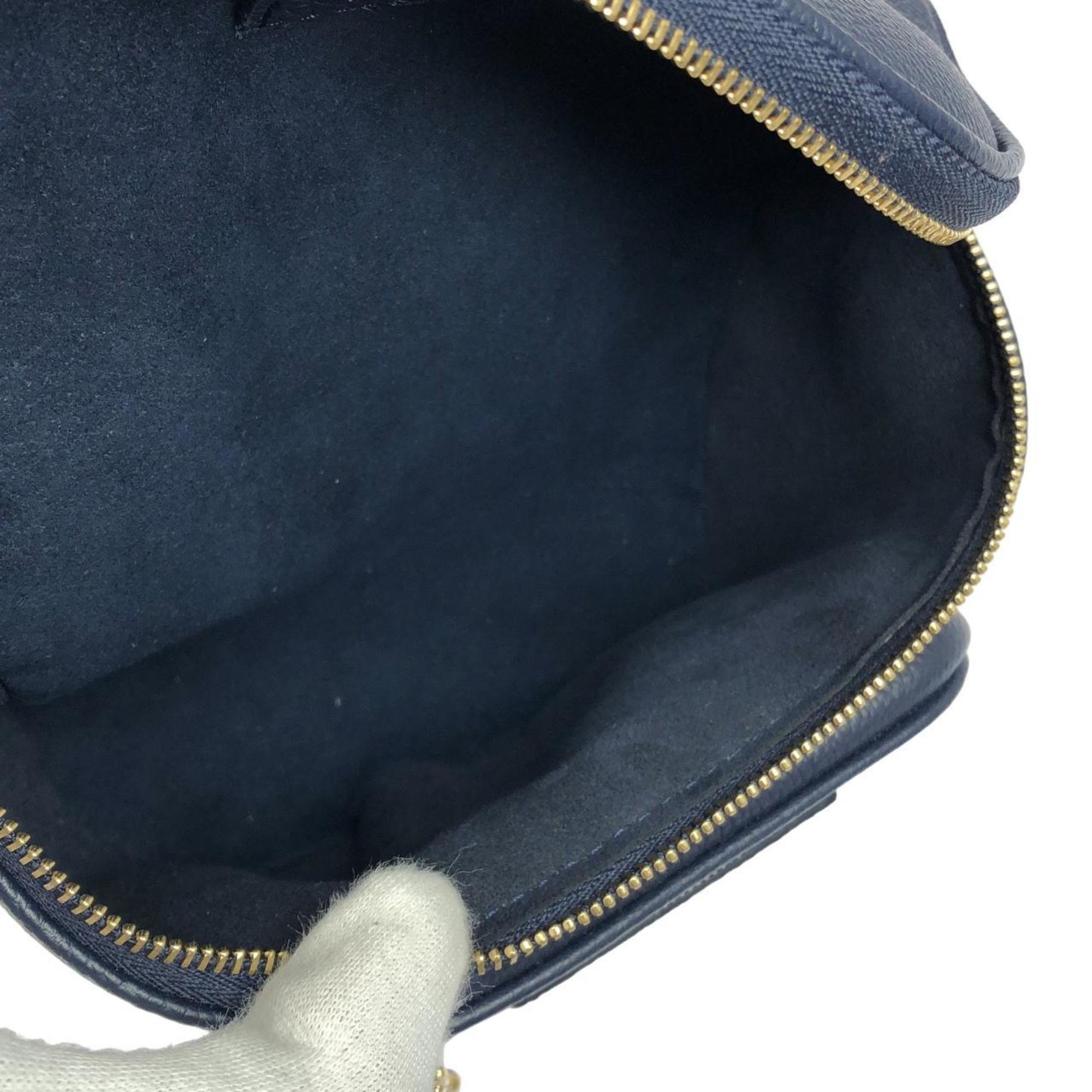 Louis Vuitton Cream Navy Leather Handbag