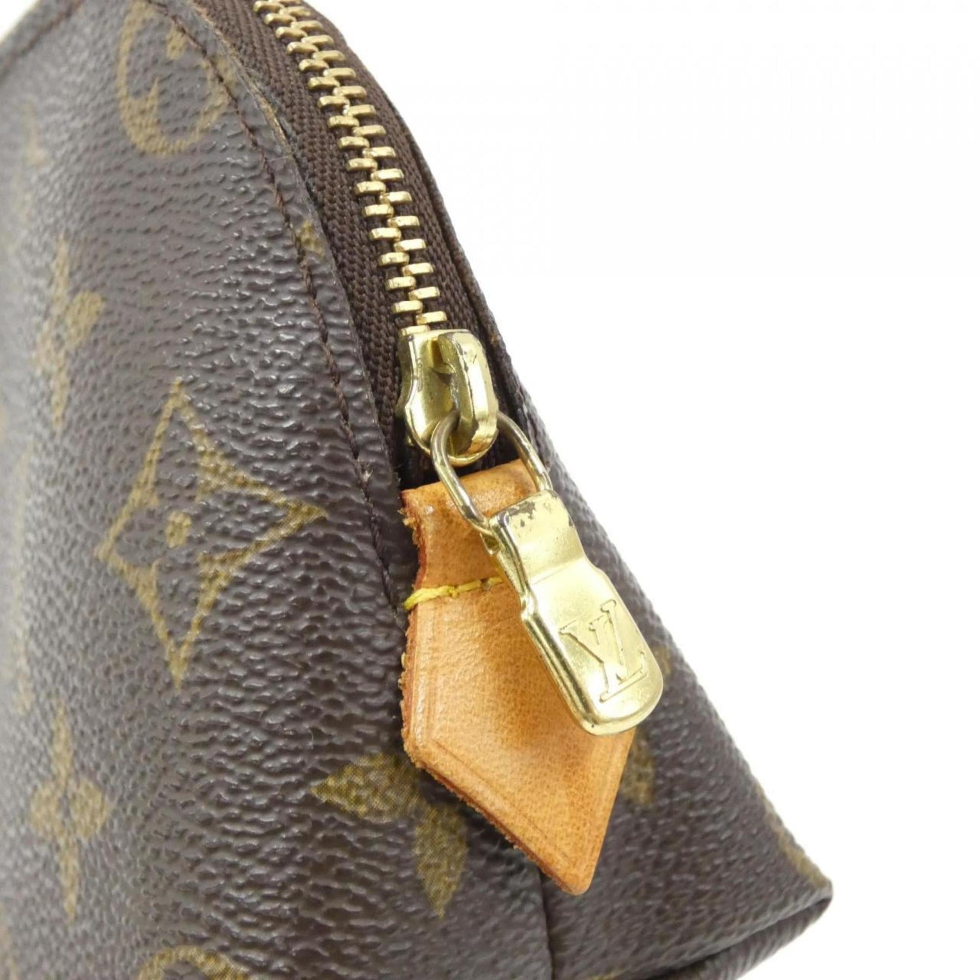 Louis Vuitton Marron Coated Canvas Pochette Pouch