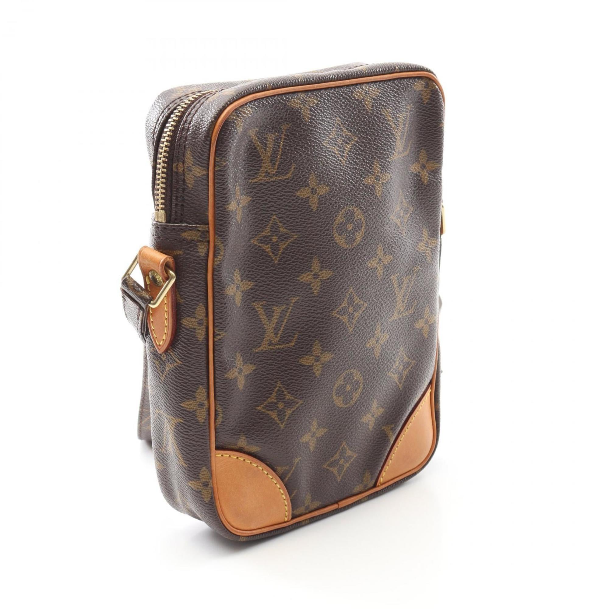 Louis Vuitton Brown Coated Canvas Leather Shoulder Bag