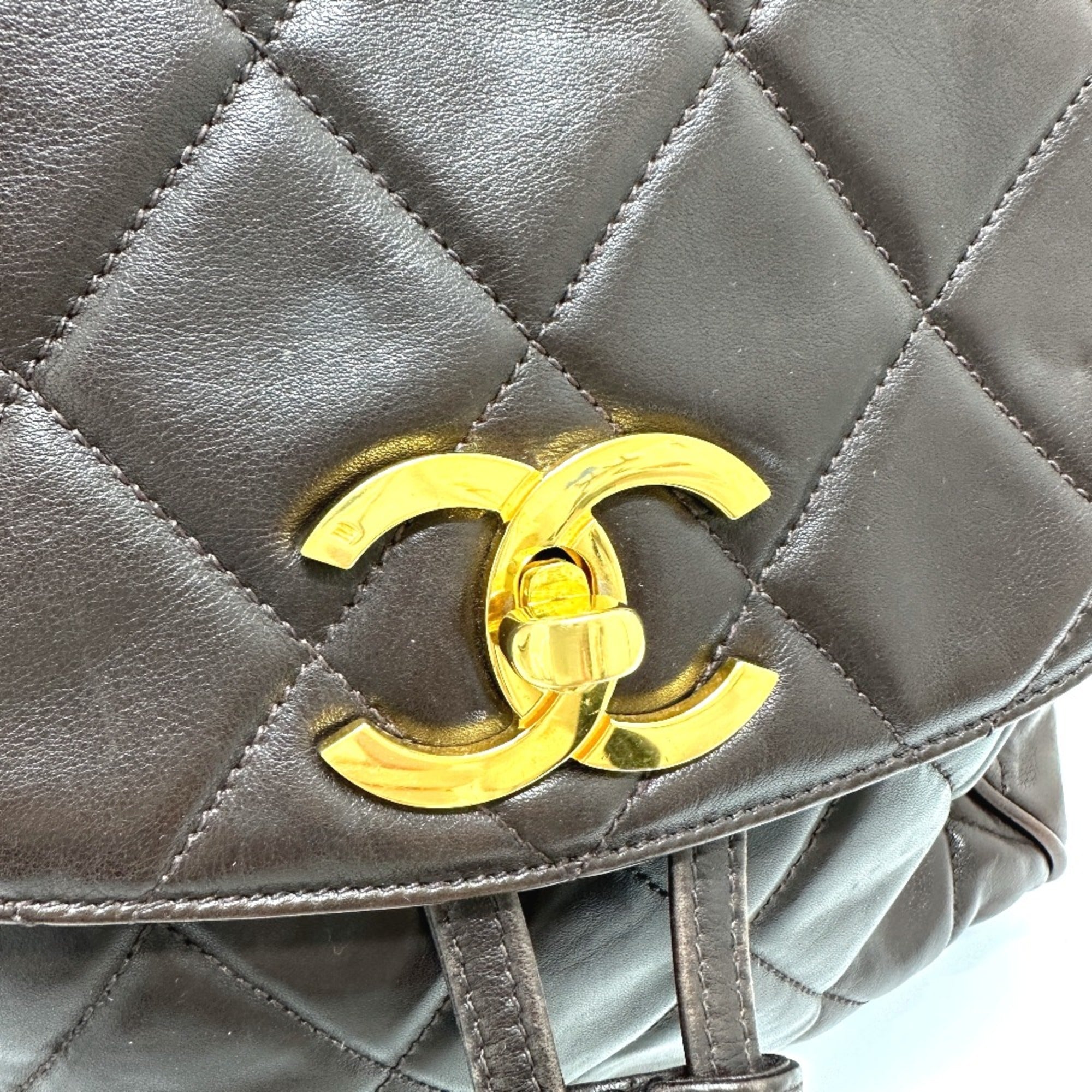 Chanel Brown Leather Backpack