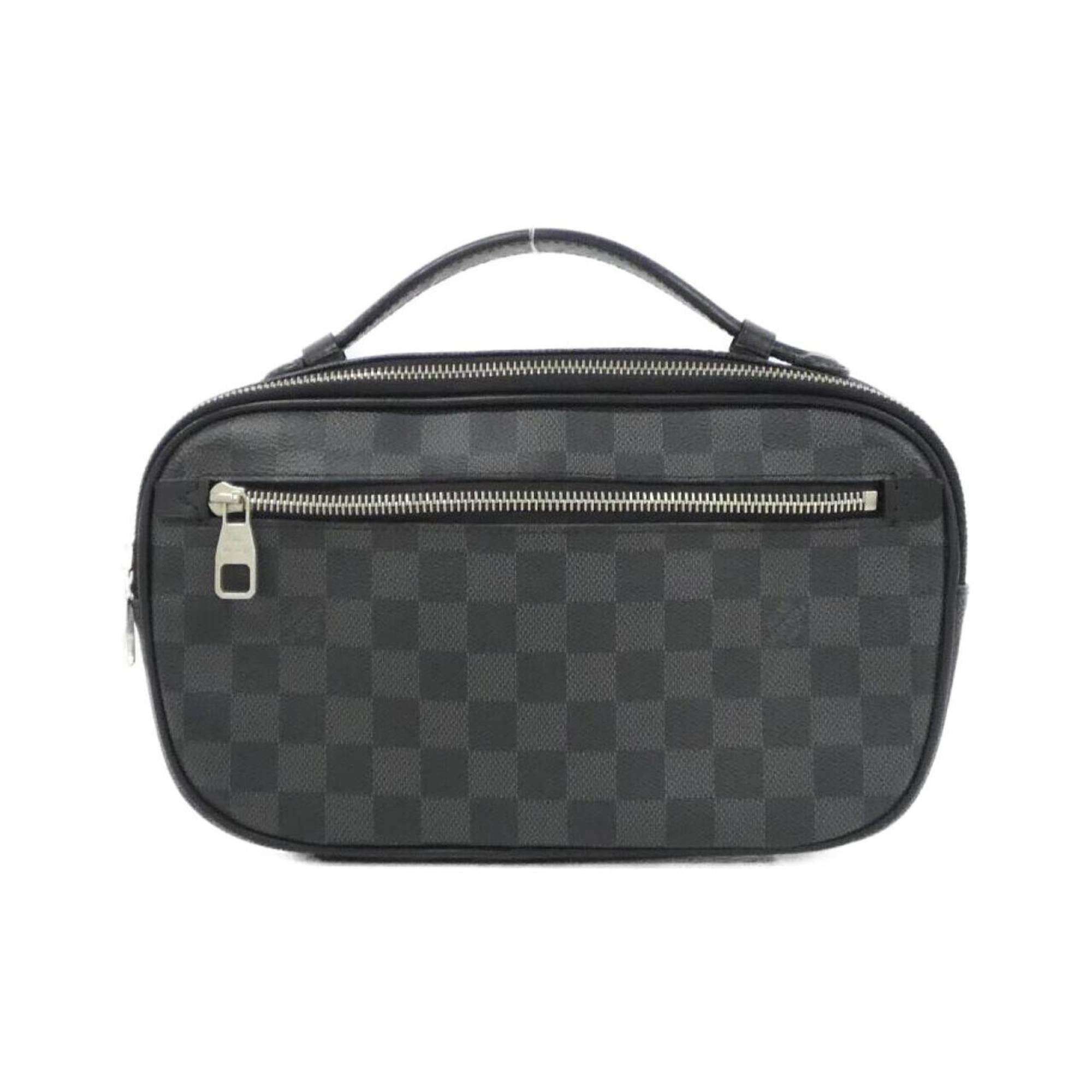 Louis Vuitton Dark Gray Graphite Gray Coated Canvas Shoulder Bag