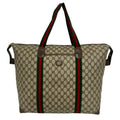 Gucci Brown Green Red Color Pvc Leather Boston Bag Tote Bag (Pre-Owned)