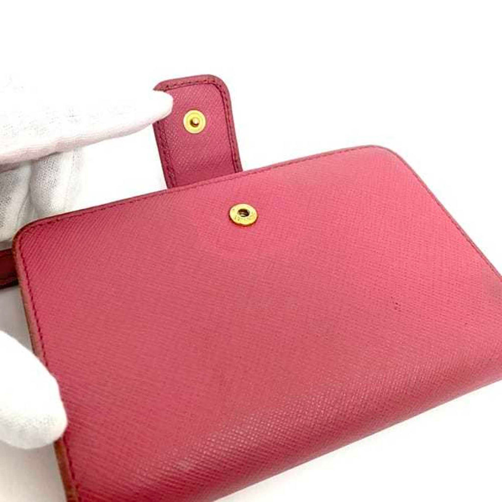 Prada Pink Saffiano Metal Wallet (Bi-Fold)