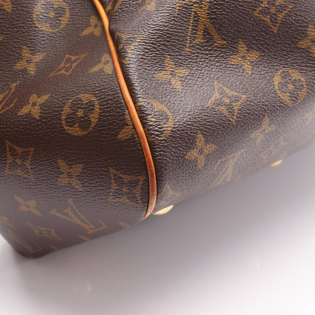 Louis Vuitton Brown Pvc Coated Canvas Leather Handbag