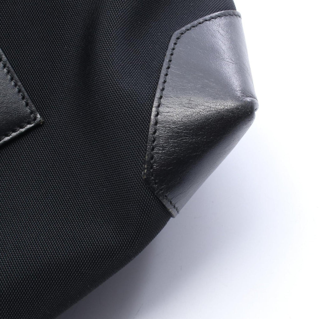 Gucci Black Canvas Leather Handbag Tote Bag (Pre-Owned)