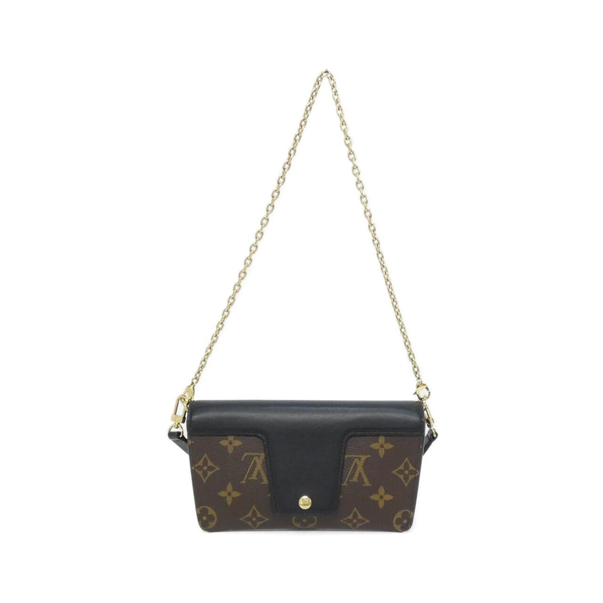 Louis Vuitton Brown Coated Canvas Leather Shoulder Bag