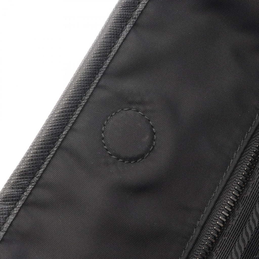 Prada Black Multi-Color Nylon Leather Tote Bag