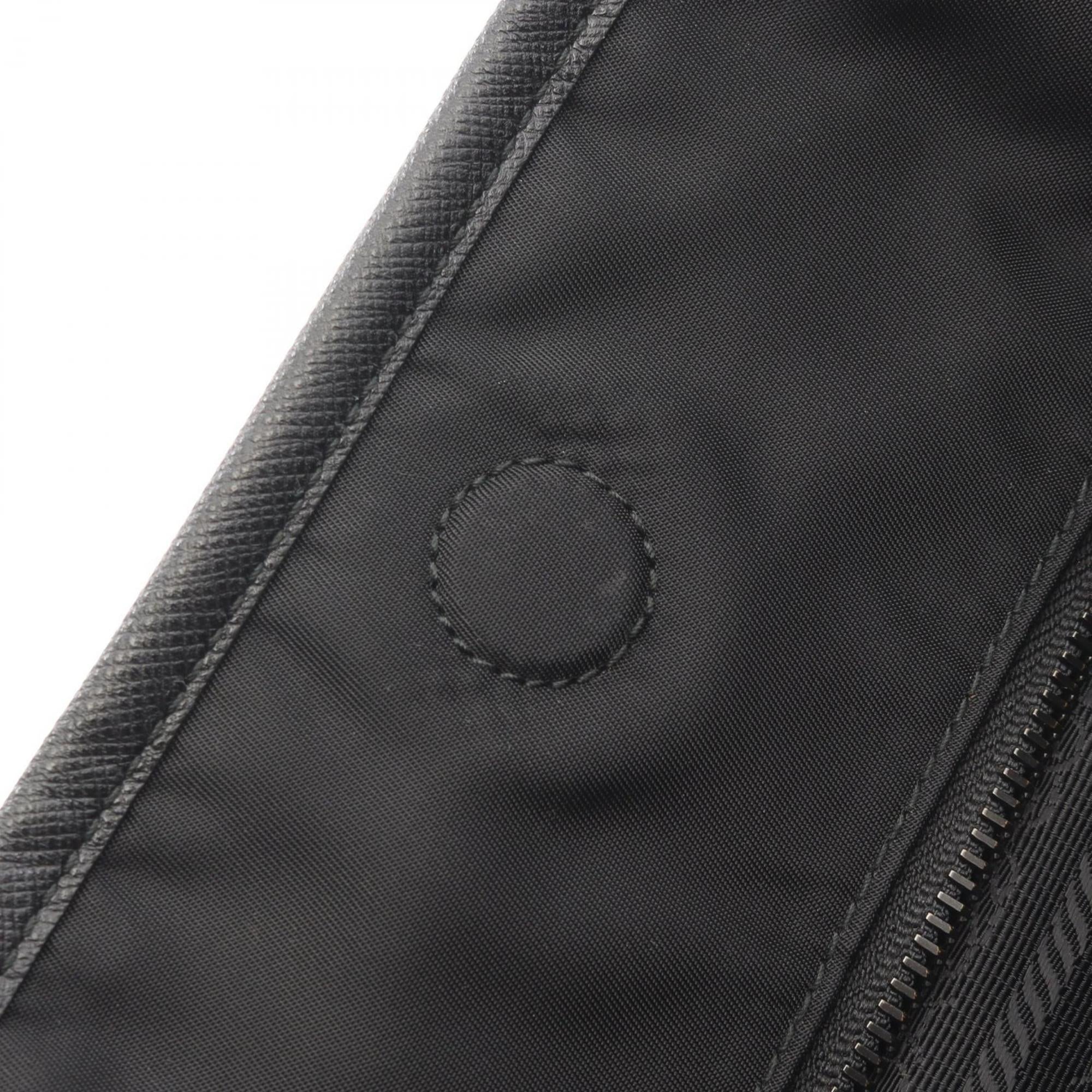 Prada Black Multi-Color Nylon Leather Tote Bag