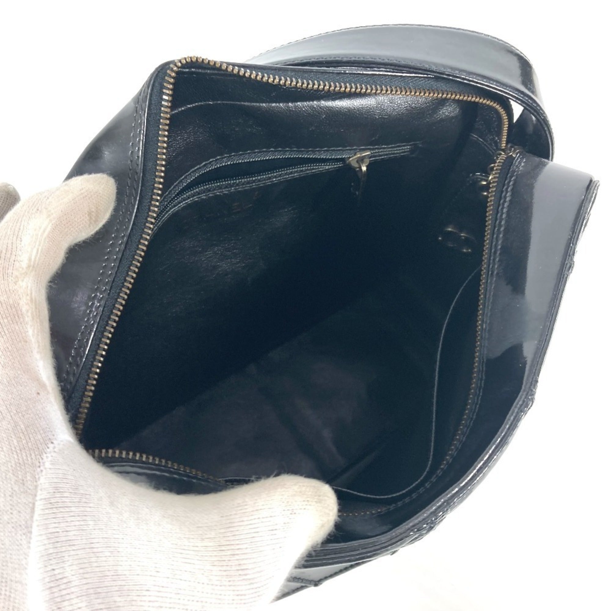 Chanel Black Patent Leather Handbag Shoulder Bag