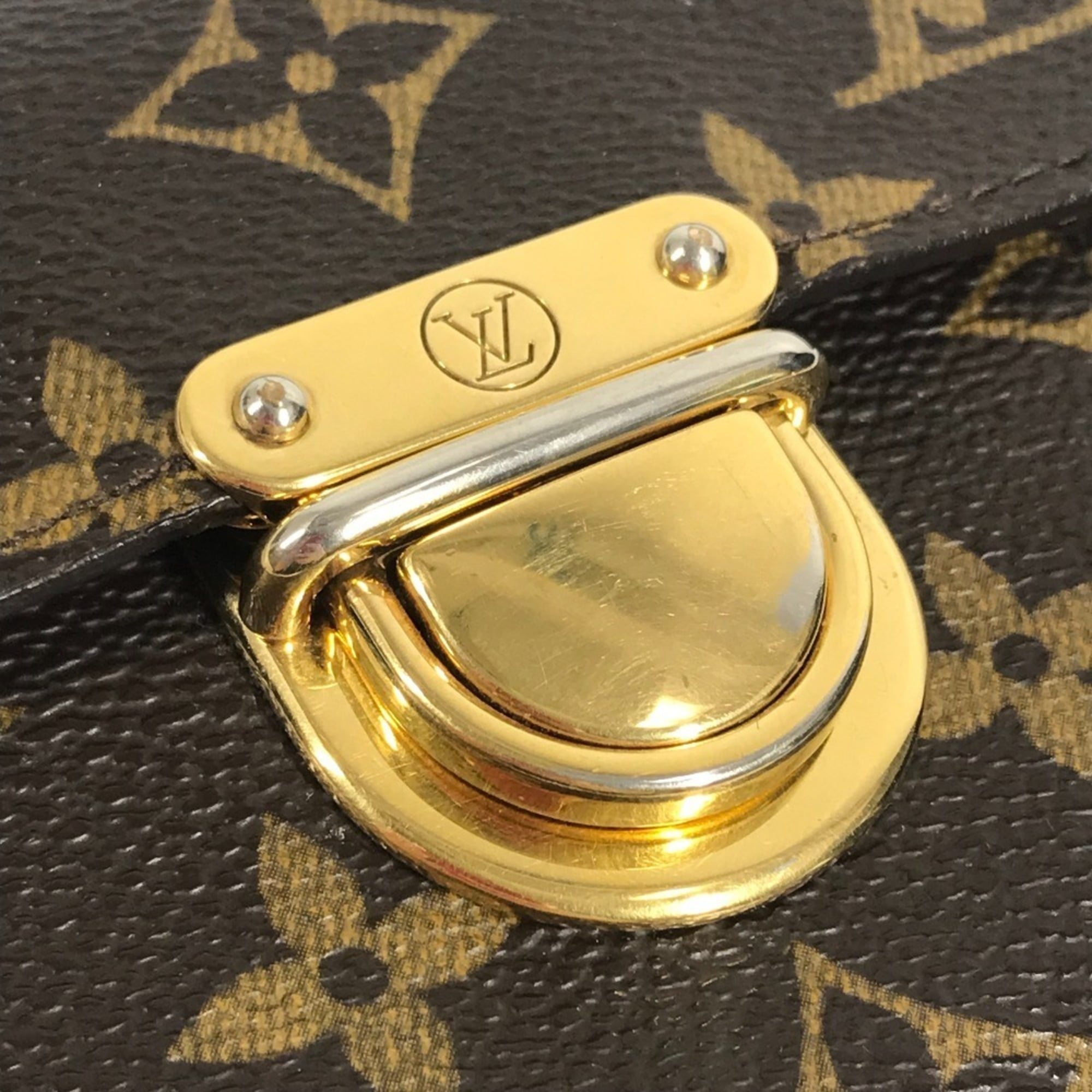 Louis Vuitton Monogram Brown Galle Monogram Monogram Long Bill Wallet (Tri-Fold)