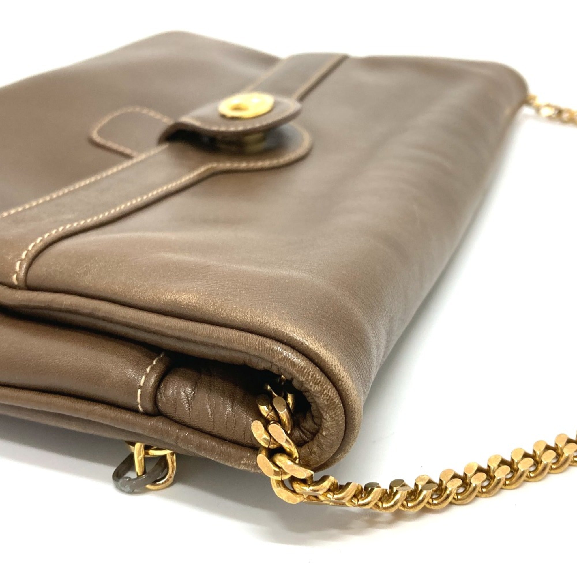 Celine Brown Leather Shoulder Bag