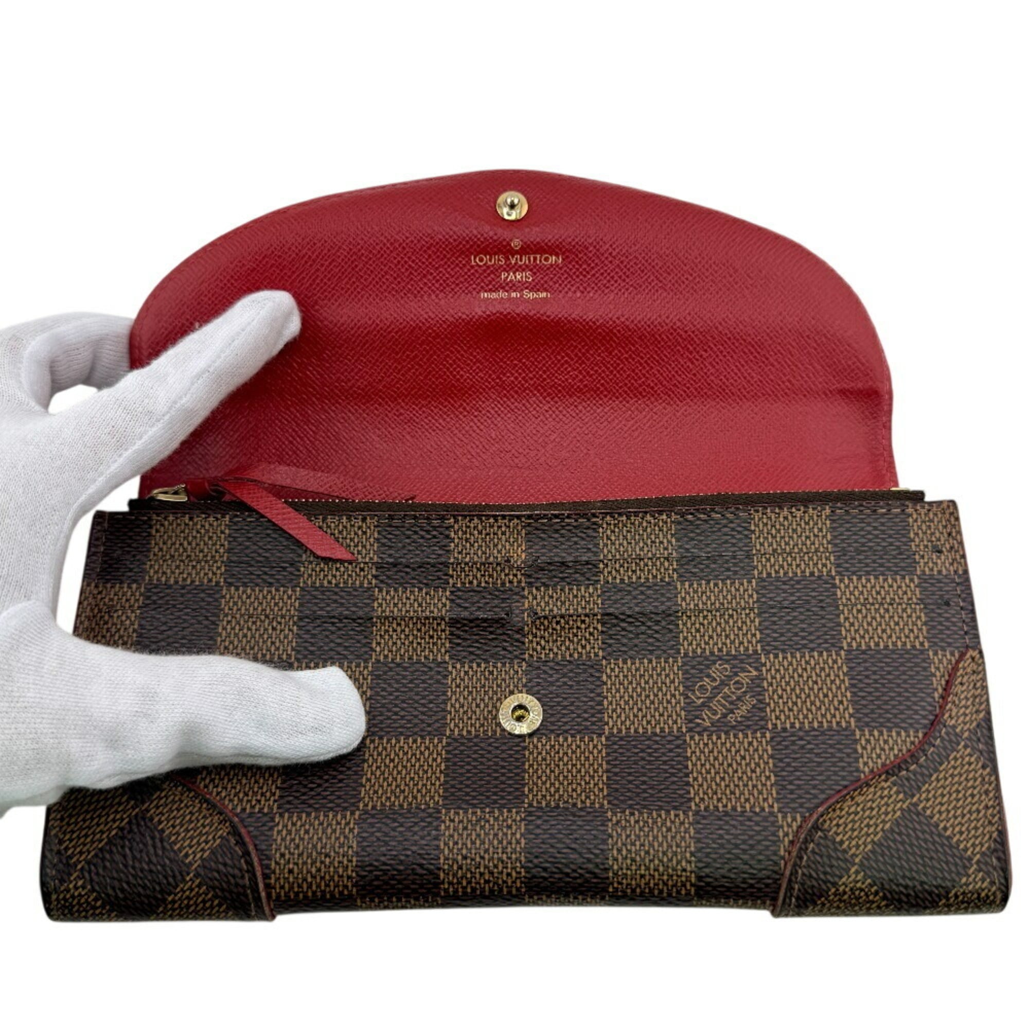 Louis Vuitton Brown Red Color Leather Coin Purse/Coin Case