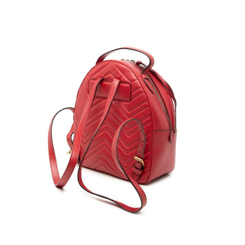 Gucci Red Color Leather Backpack (Pre-Owned)