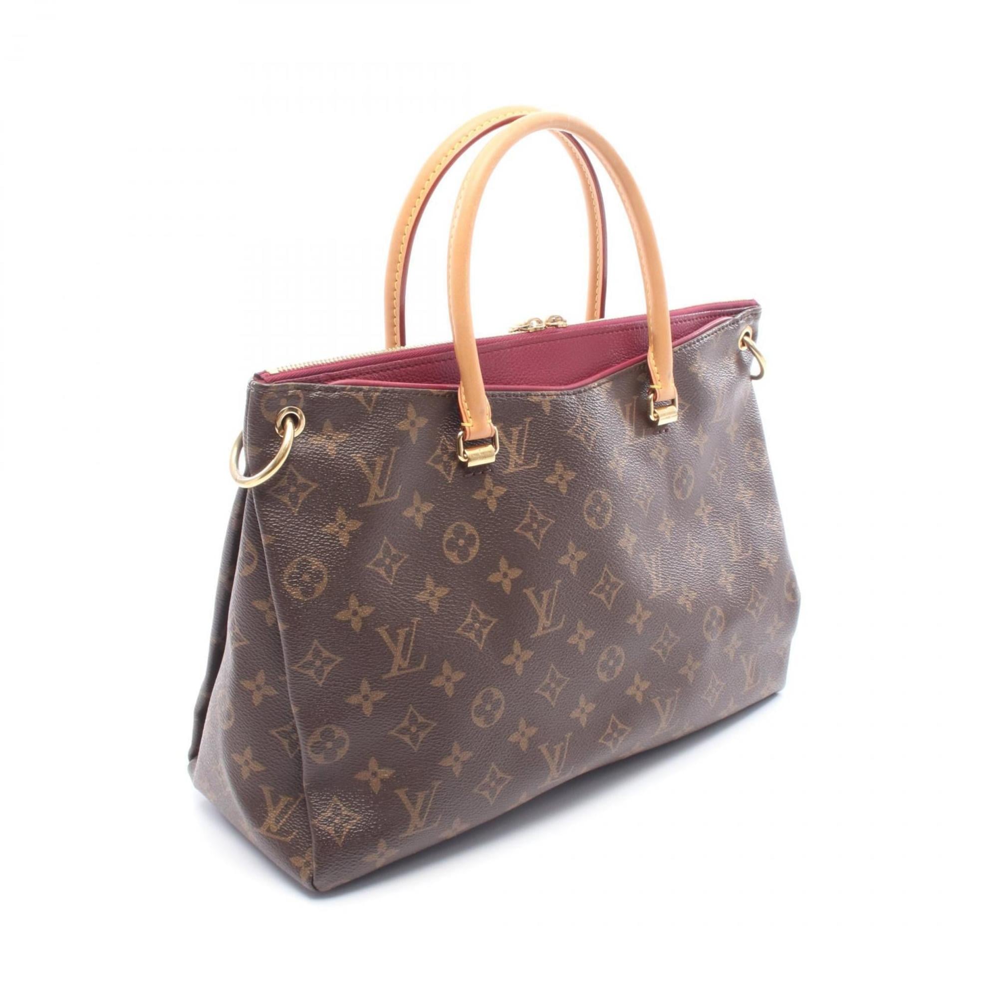 Louis Vuitton Aurore Bordeaux Brown Coated Canvas Leather Handbag