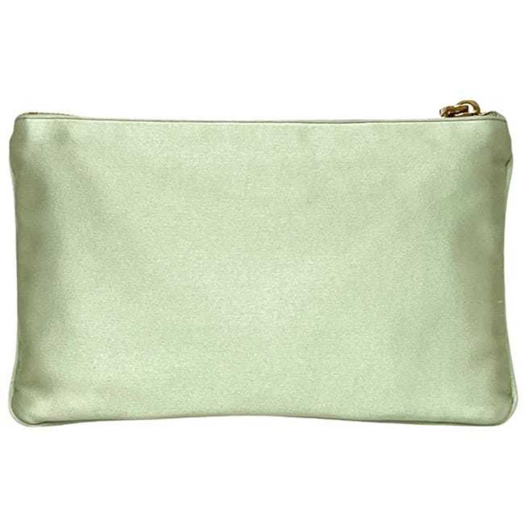 Prada Light Green Satin Pouch