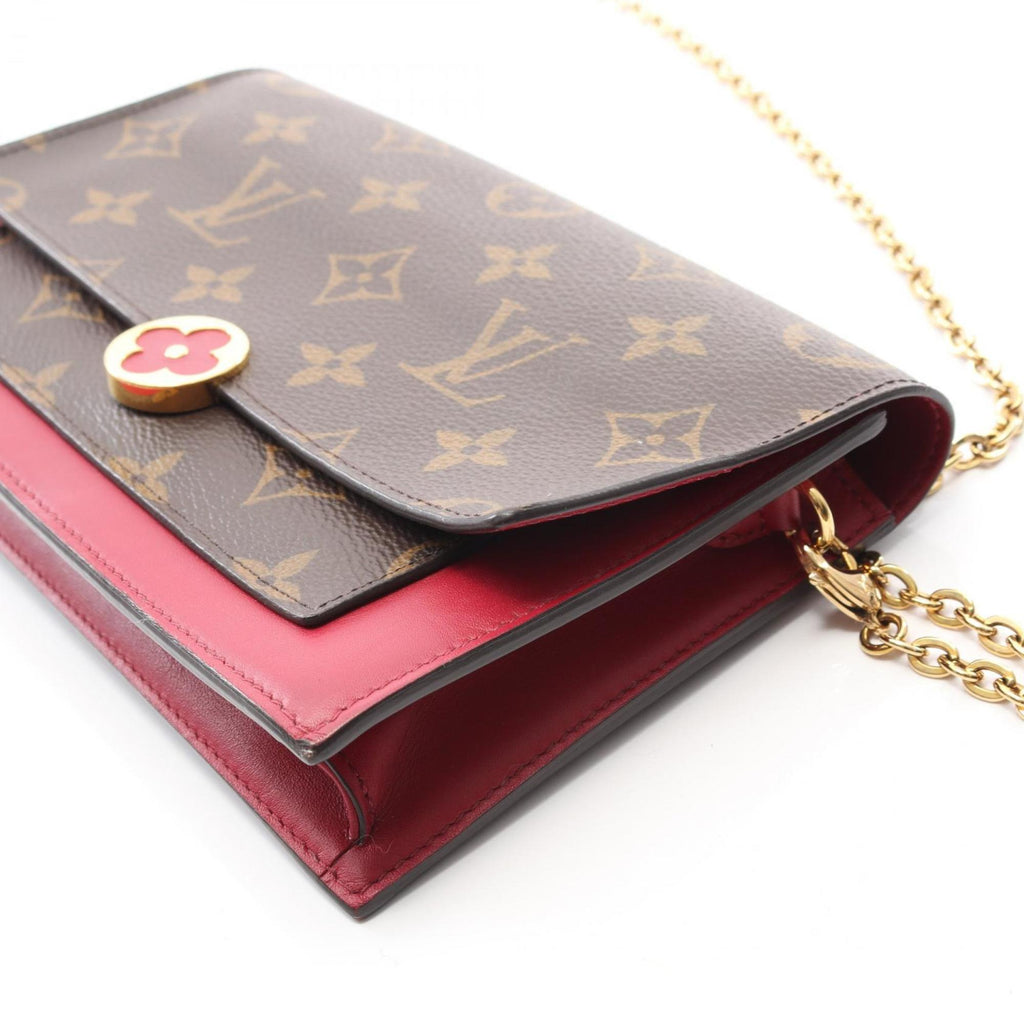 Louis Vuitton Brown Fuchsia Pink Pvc Monogram Coated Canvas Leather Shoulder Bag