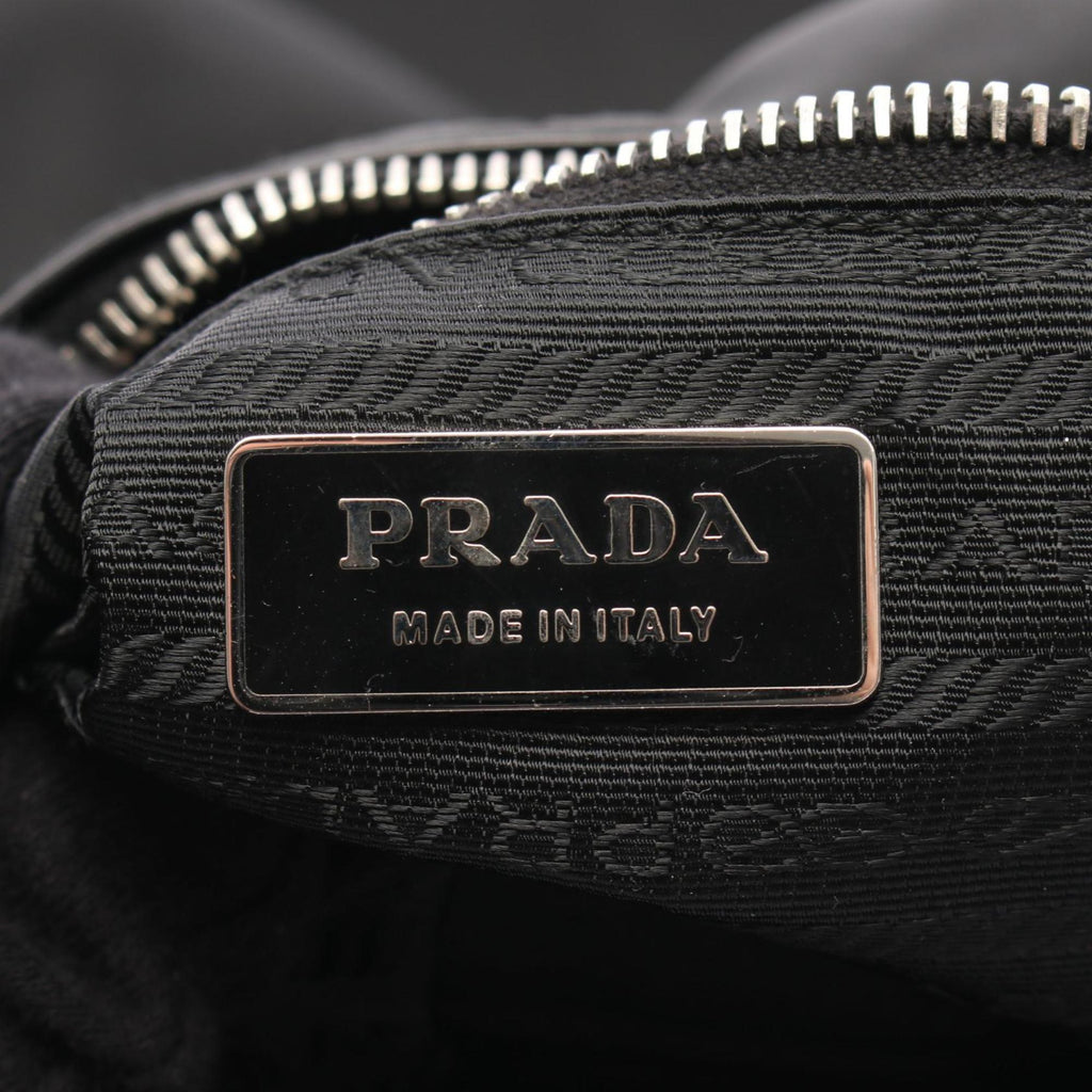 Prada Black Nylon Leather Shoulder Bag