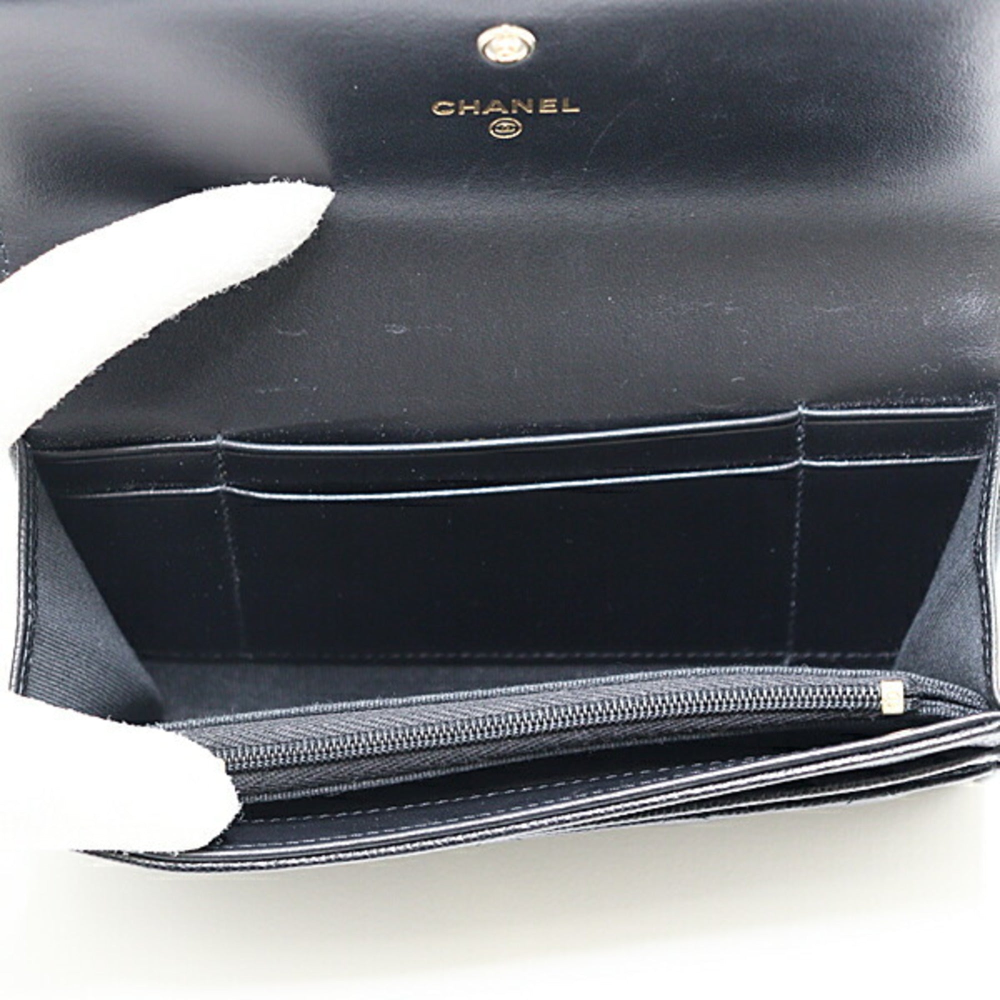 Chanel Black Grained Calfskin Wallet (Bi-Fold)