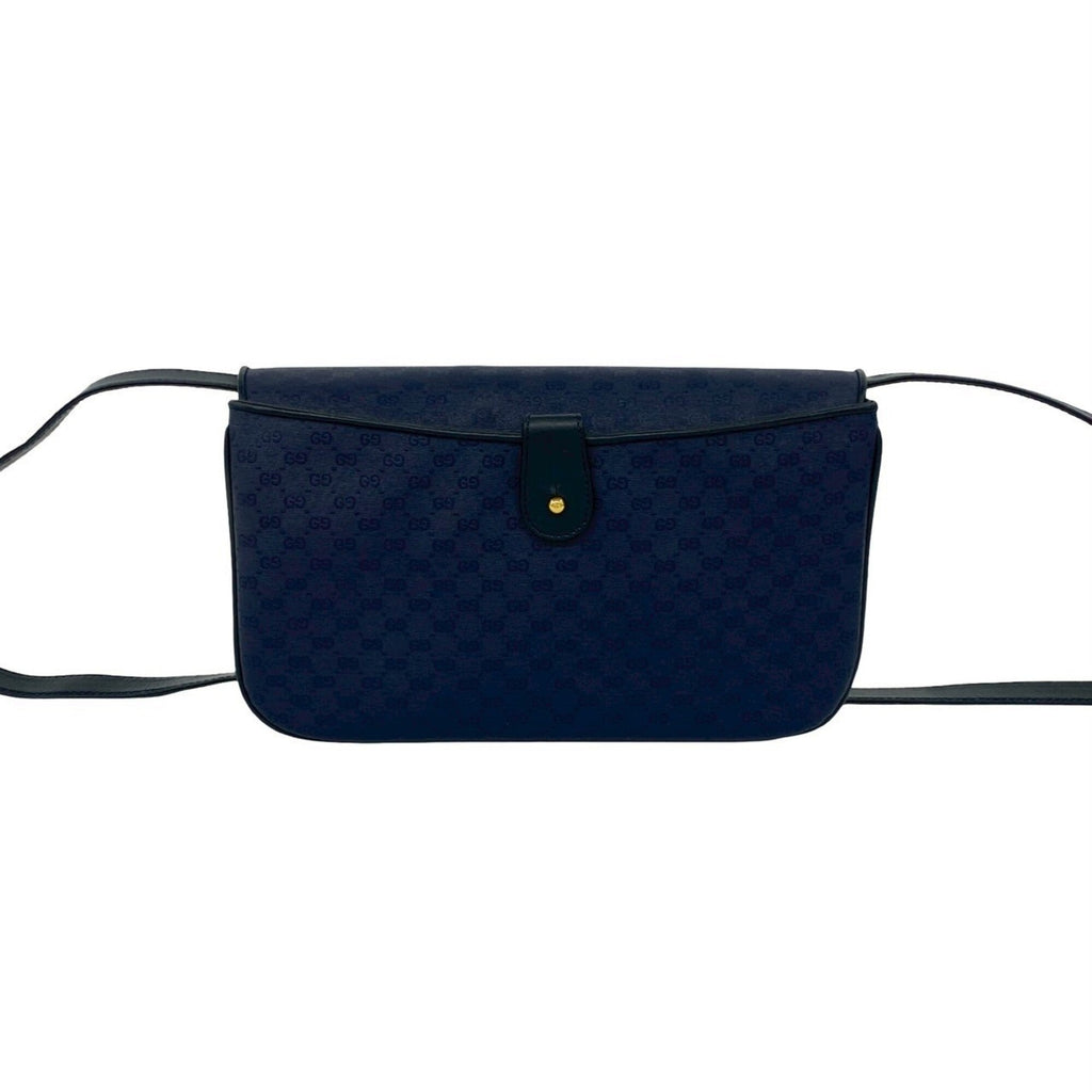 Gucci Navy Leather Pvc Pochette Shoulder Bag (Pre-Owned)